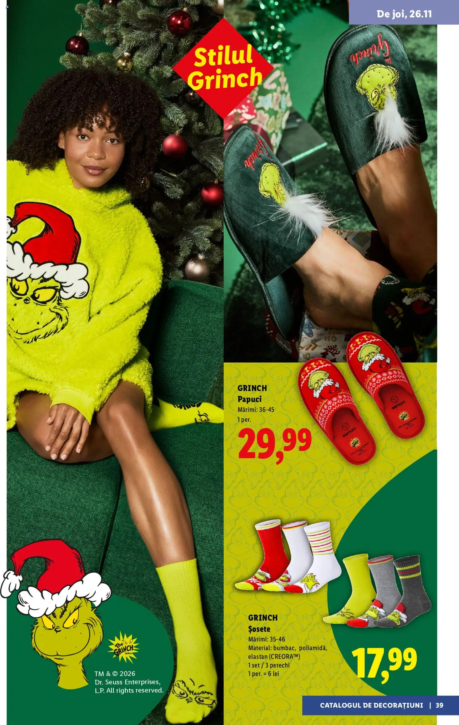 Previzualizarea de cataloage: Lidl Lidl Catalog Decorațiuni valabil de la 05.11.2026 - Sport, Papuci, Șosete
