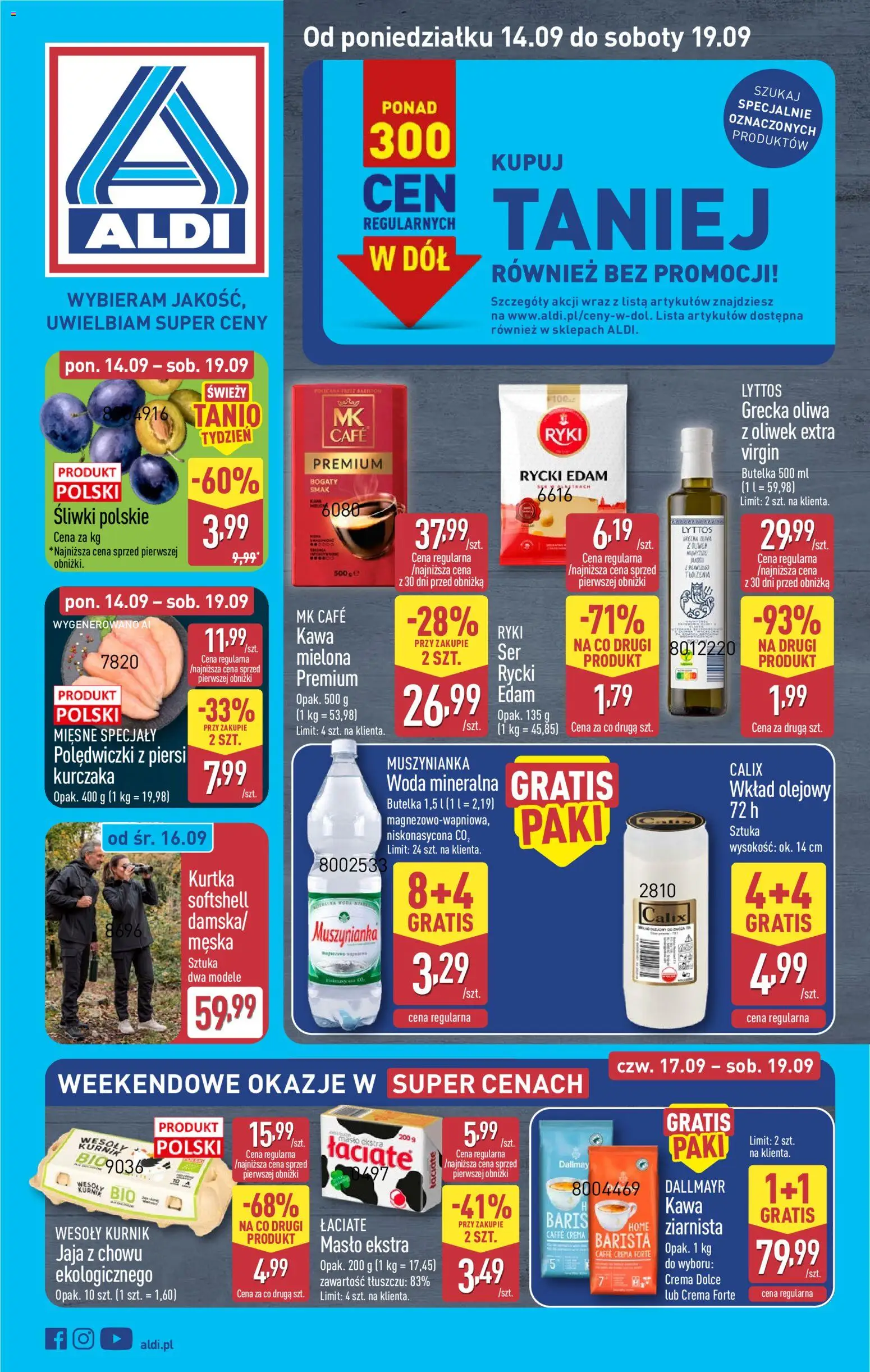 Náhled nabídky: Aldi Polsko Aldi Polsko leták platný od 14.09.2026 - Máslo, Crema, Caffè crema