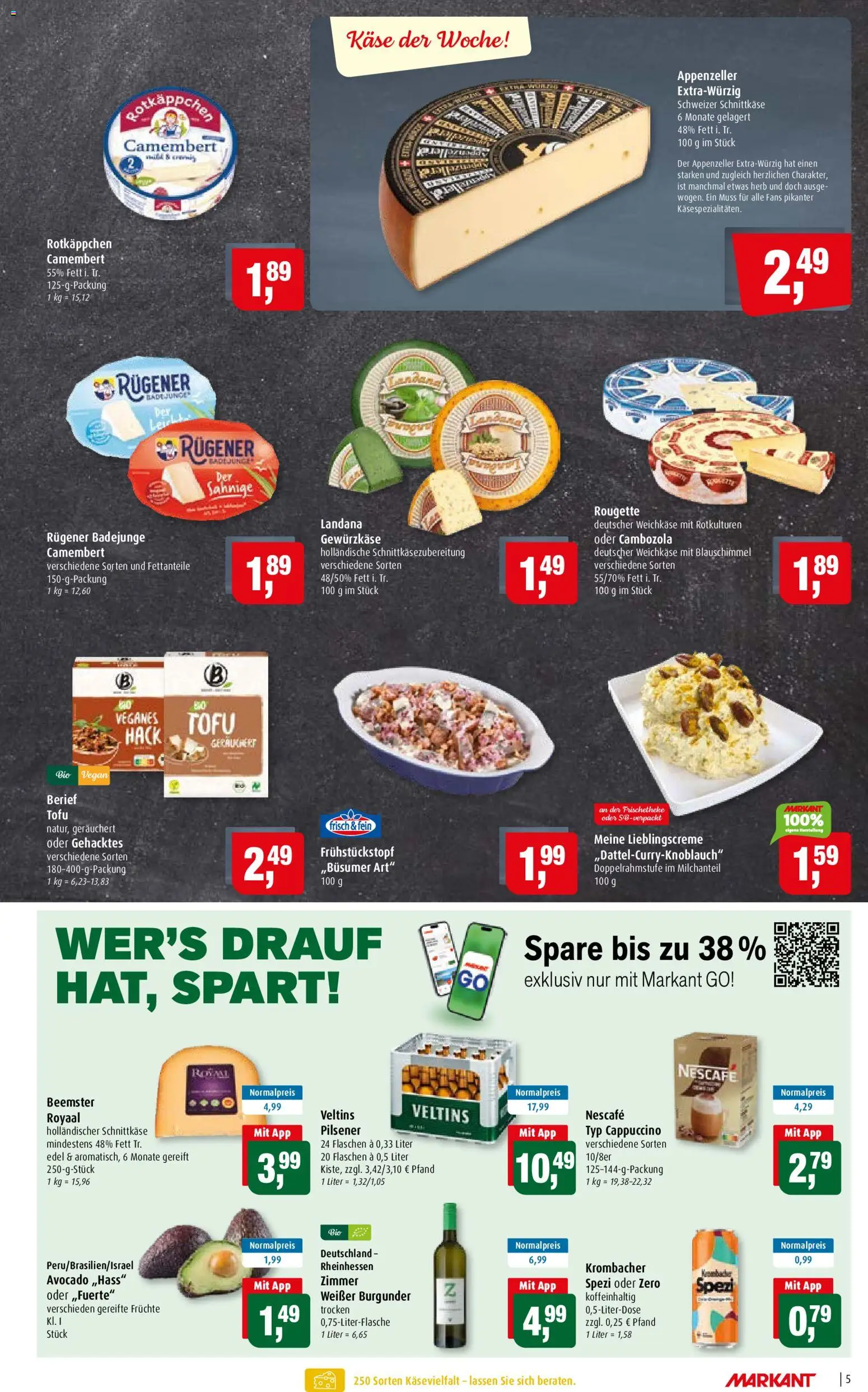 Vorschau von dem Prospekt des Geschäftes Markant, gültig ab dem 02.11.2026 - Käse, Avocado, Krombacher, Rotkäppchen, Camembert, Veltins, Nescafe