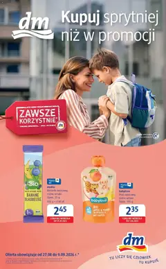 Pogląd gazetki "Rodzinne lato z Drogeria dm do 09.09" ze sklepu Oferty ważnej od 27.08.2026
