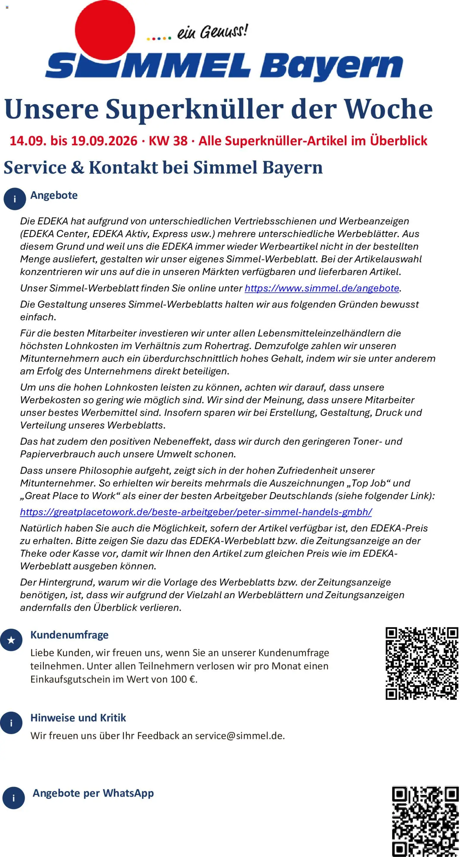 Vorschau von dem Prospekt des Geschäftes Simmel, gültig ab dem 14.09.2026
