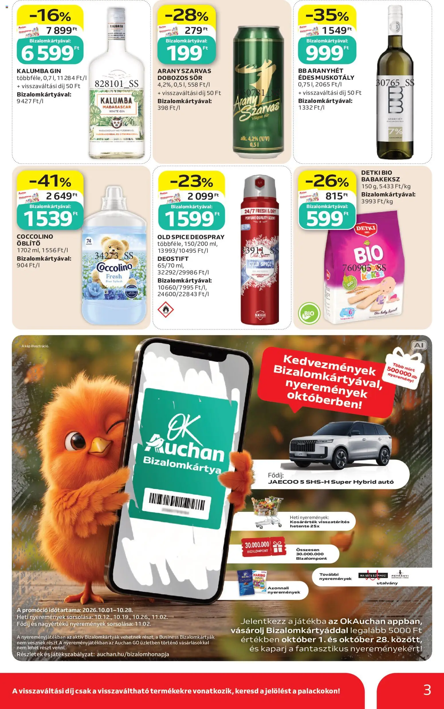 Auchan - Auchan Szupermarket akciós újság megtekintése, amely érvényes 2026.10.15.-től - Sör, Haribo, Old spice, Öblítő, Coccolino, Kalumba, Detki, Dobozos sör