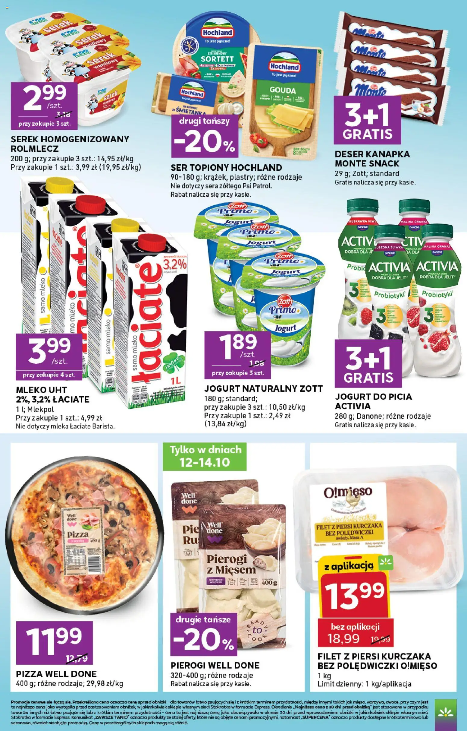 Pogląd gazetki "Stokrotka gazetka - Express" ze sklepu Stokrotka ważnej od 08.10.2026 - Stokrotka, Pierogi z mięsem, Ser, Piersi, Probiotyki, Filet, Polędwiczki, Mleka