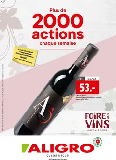 Vorschau des Merkblatts Aligro aktionen Foire aux vins Chavannes vom Shop Aligro gültig von 22.09.2026 bis 03.10.2026