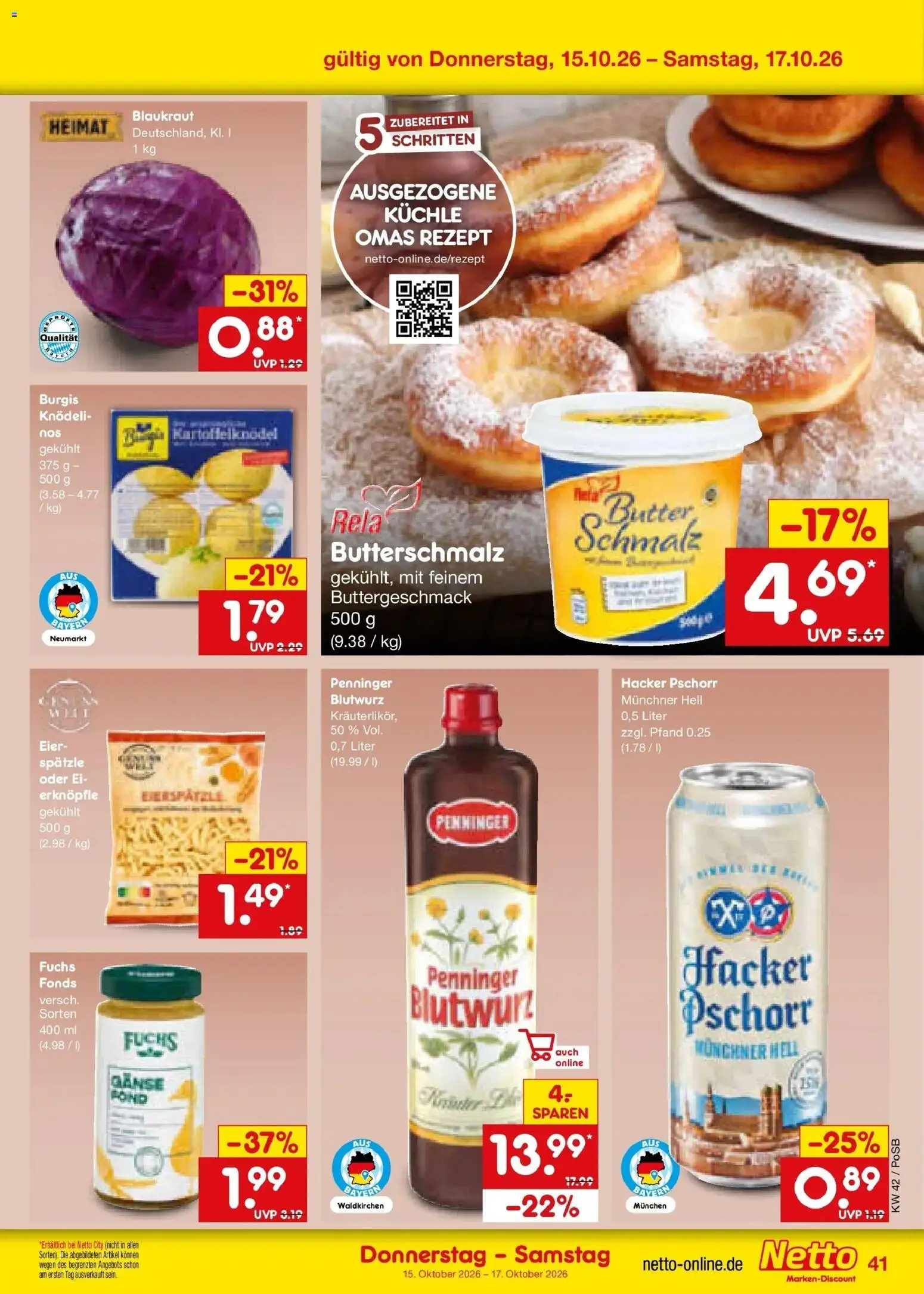Vorschau von dem Prospekt des Geschäftes Netto Marken-Discount, gültig ab dem 12.10.2026 - Butter, Eier, Butterschmalz