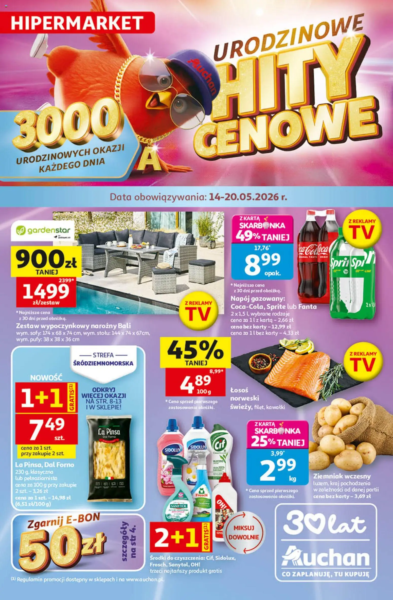 Pogląd gazetki "Auchan gazetka - 30 Lat Hipermarket" ze sklepu Auchan ważnej od 14.05.2026