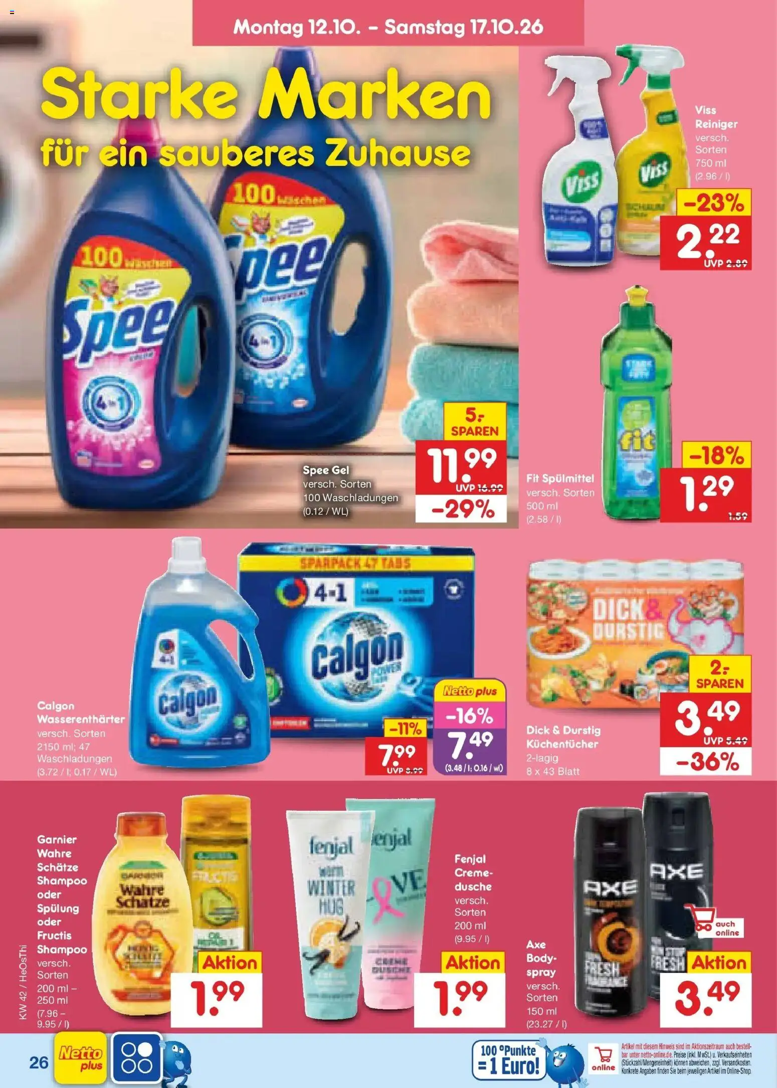 Vorschau von dem Prospekt des Geschäftes Netto Marken-Discount, gültig ab dem 12.10.2026 - Spee, Dusche, Shampoo, Creme, Spülung