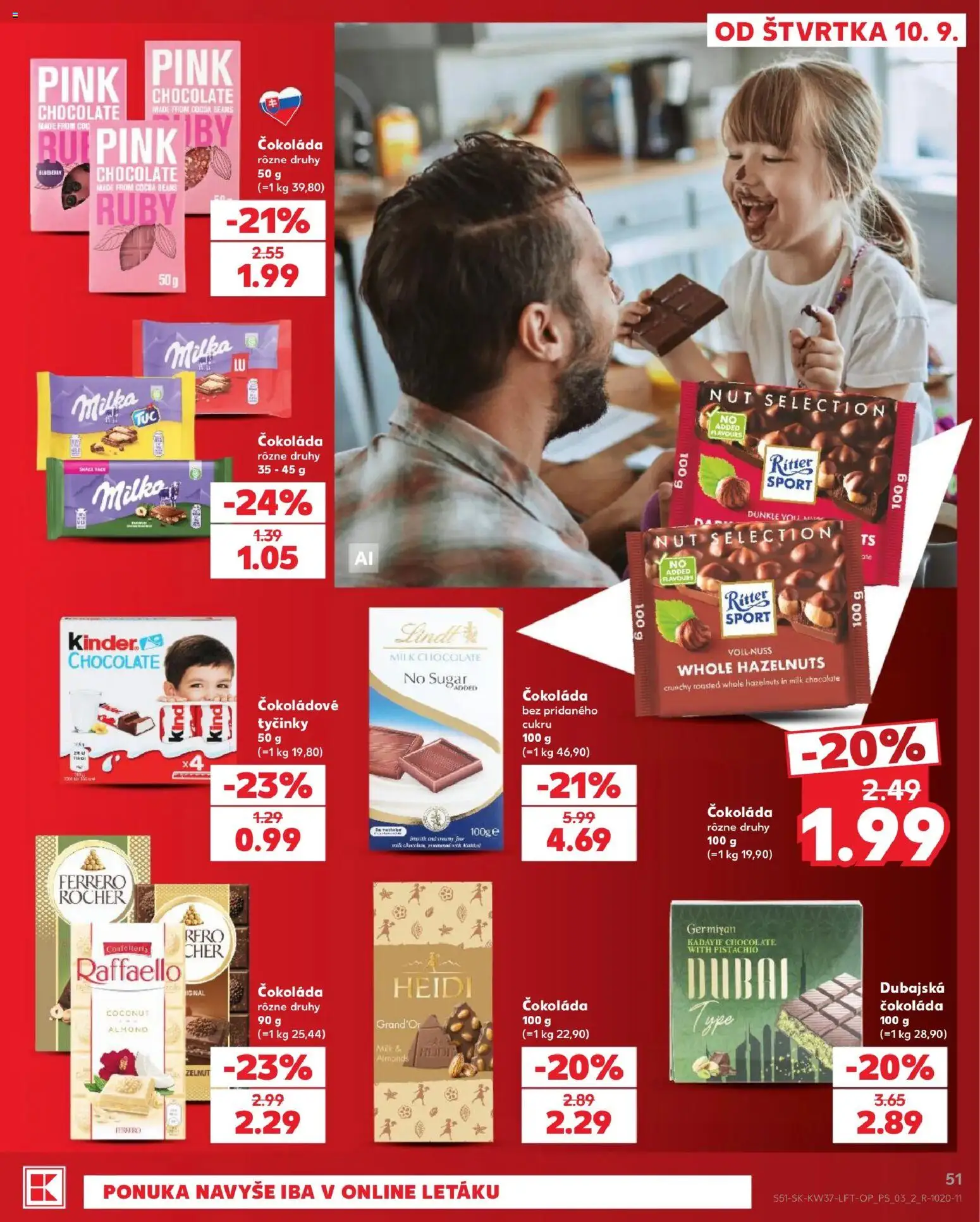 Náhľad Kaufland letáku platného od 10.09.2026 - Čokoláda, Lindt, Milka, Raffaello, Ferrero Rocher