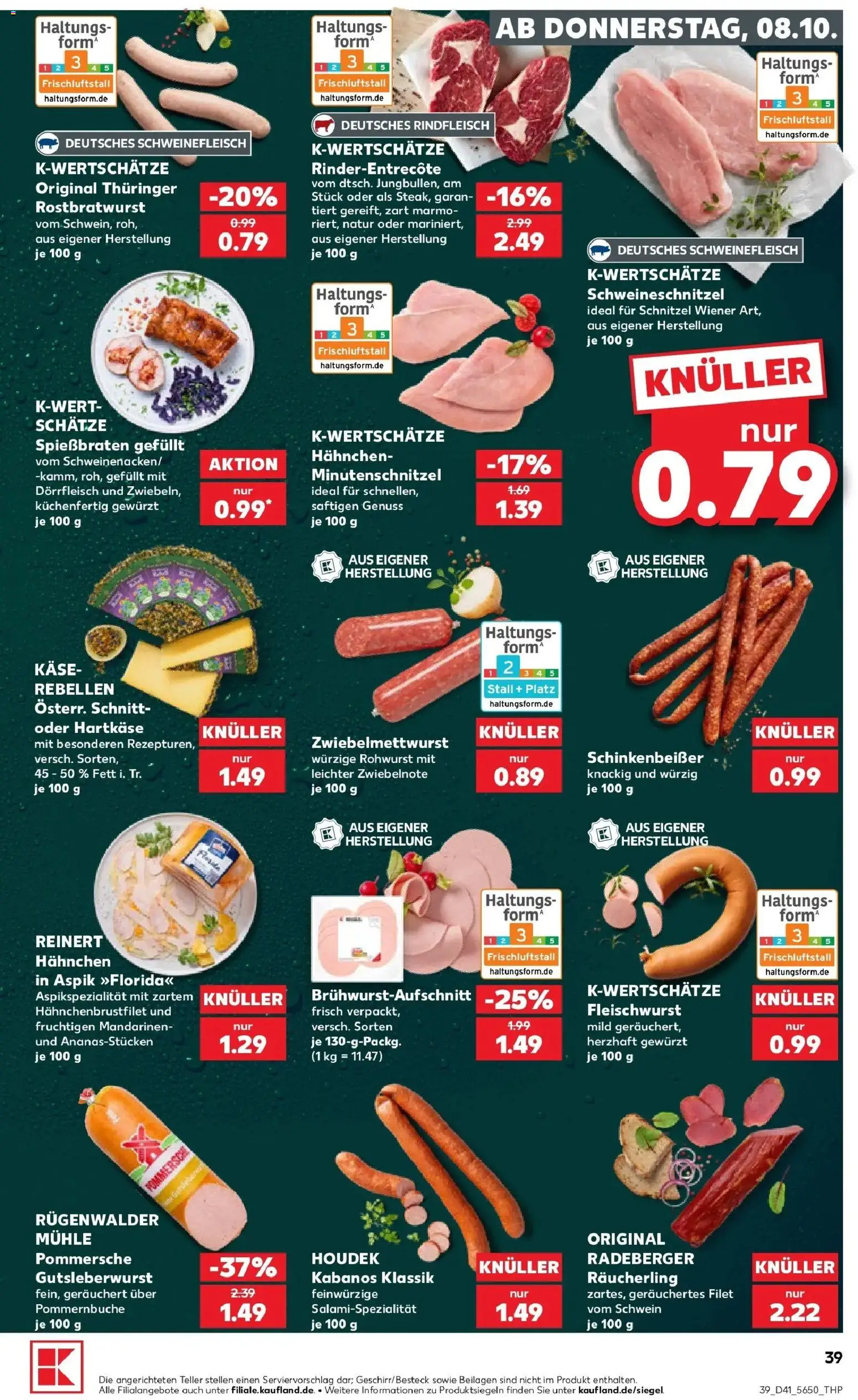 Vorschau von dem Prospekt des Geschäftes Kaufland, gültig ab dem 08.10.2026 - Schnitzel, Käse, Mühle, Rindfleisch, Mandarinen, Schweinefleisch, Beilagen, Hahnchen