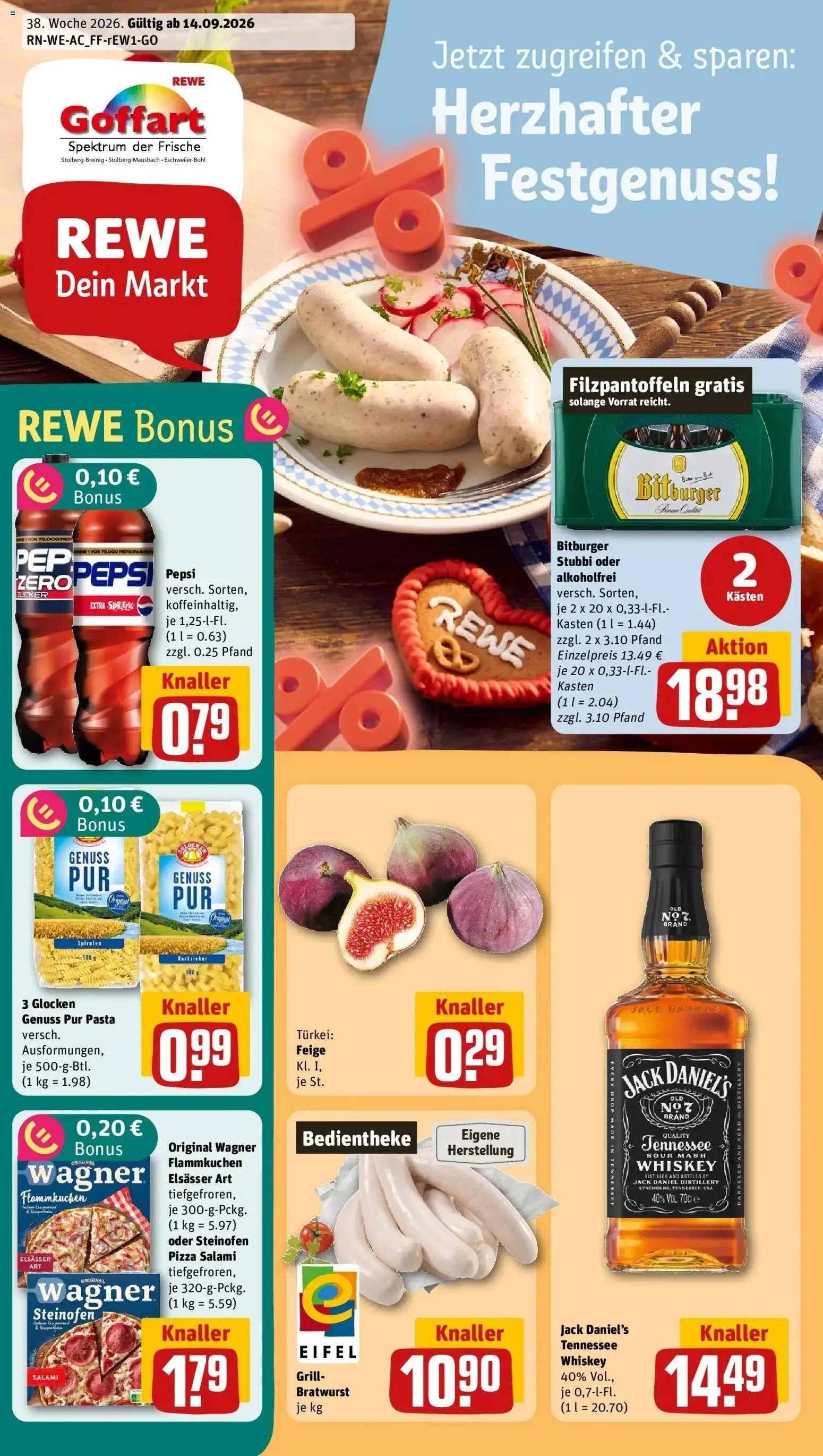 Vorschau von dem Prospekt des Geschäftes Rewe, gültig ab dem 14.09.2026