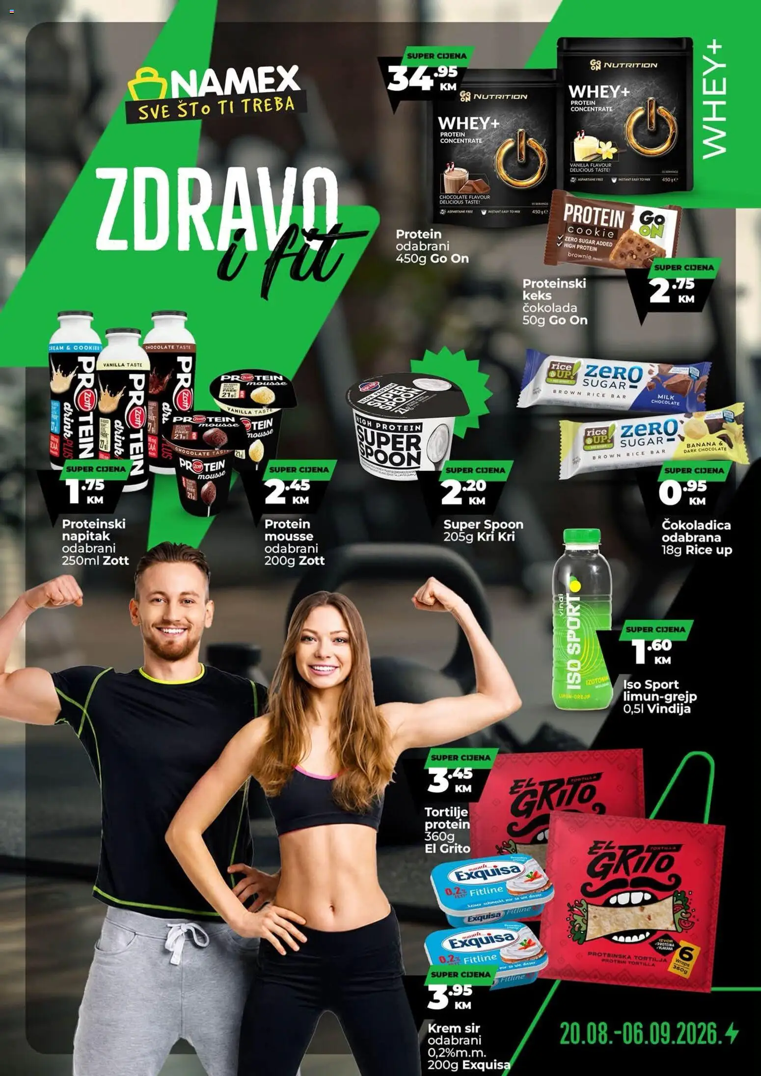 Pregled letka Namex Zdravo i fit trgovine Namex vrijedi od 20.08.2026