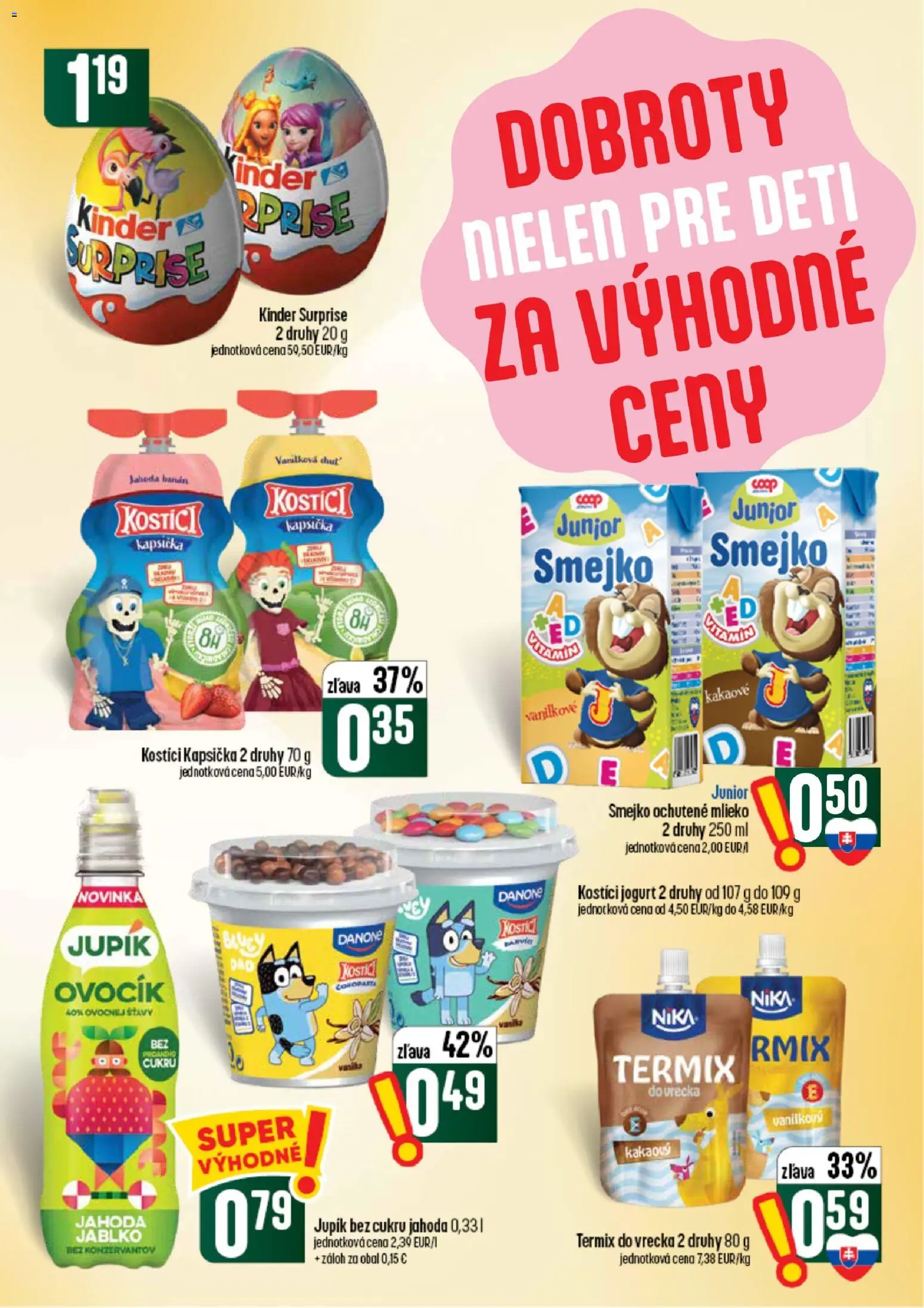 Náhľad COOP Jednota letáku platného od 10.09.2026 - Mlieko, Kinder, Jogurt, Termix, Kinder Surprise