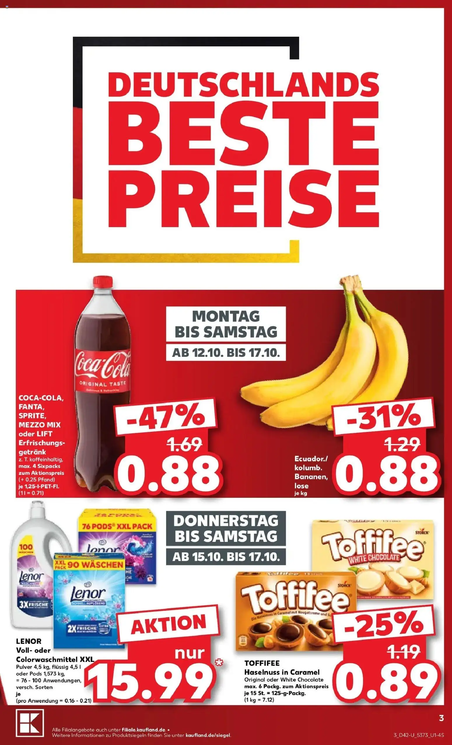 Vorschau von dem Prospekt des Geschäftes Kaufland, gültig ab dem 12.10.2026 - Toffifee, Fanta, Lenor, Mezzo mix