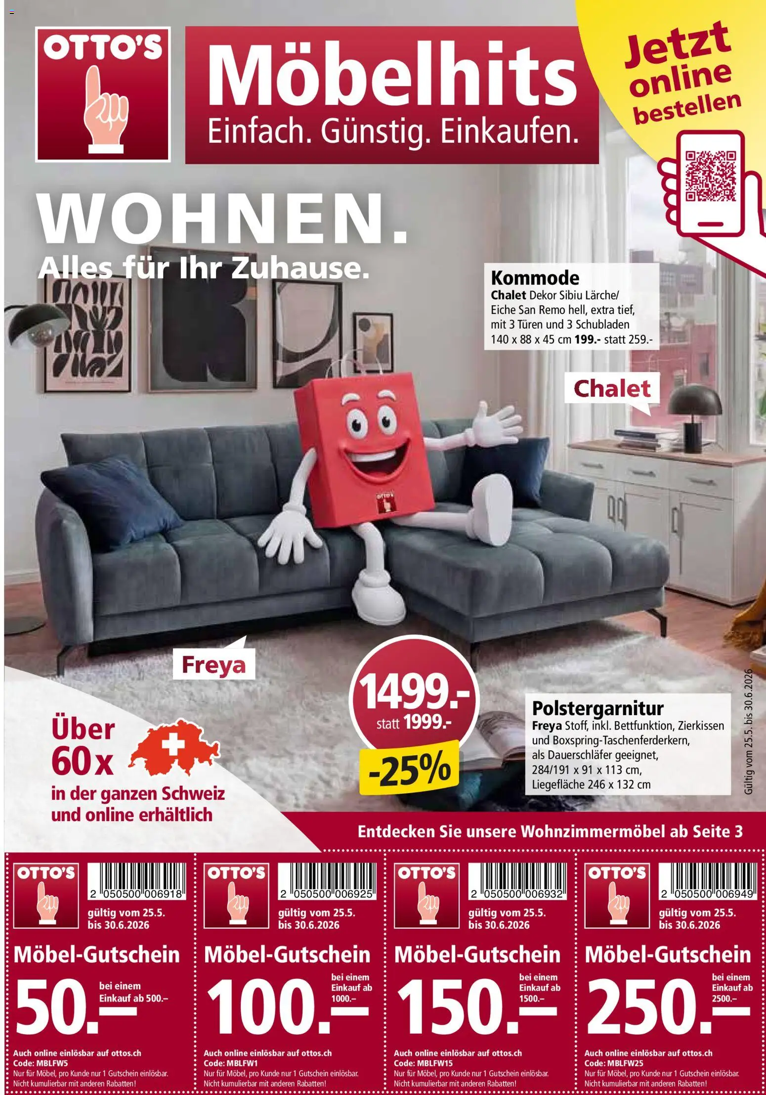 Vorschau des Merkblatts Otto's Aktionen Möbel-Gutschein vom Shop Otto's gültig von 25.05.2026 bis 30.06.2026