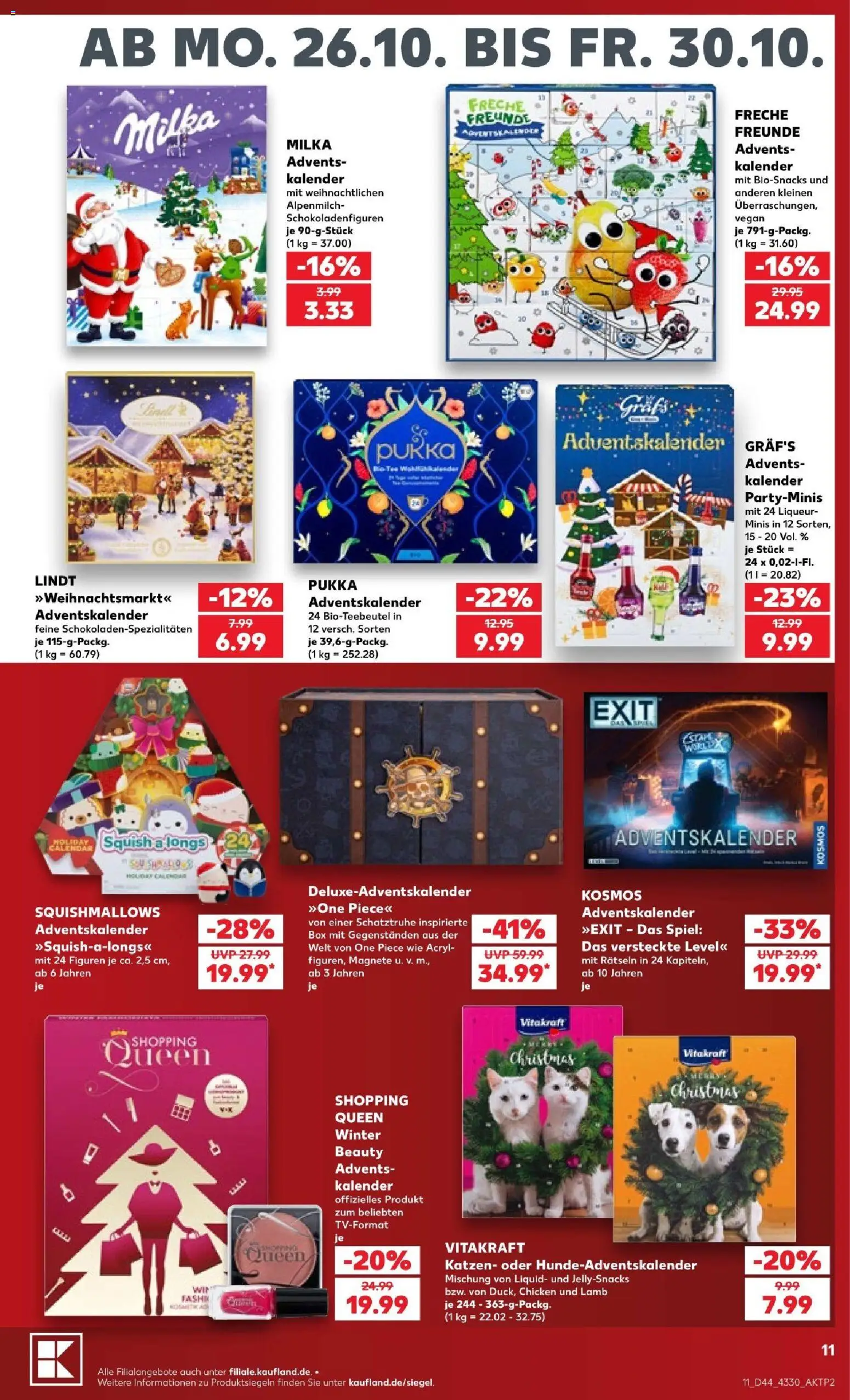 Vorschau von dem Prospekt des Geschäftes Kaufland, gültig ab dem 26.10.2026 - Lindt, Spiel, Milka, Box