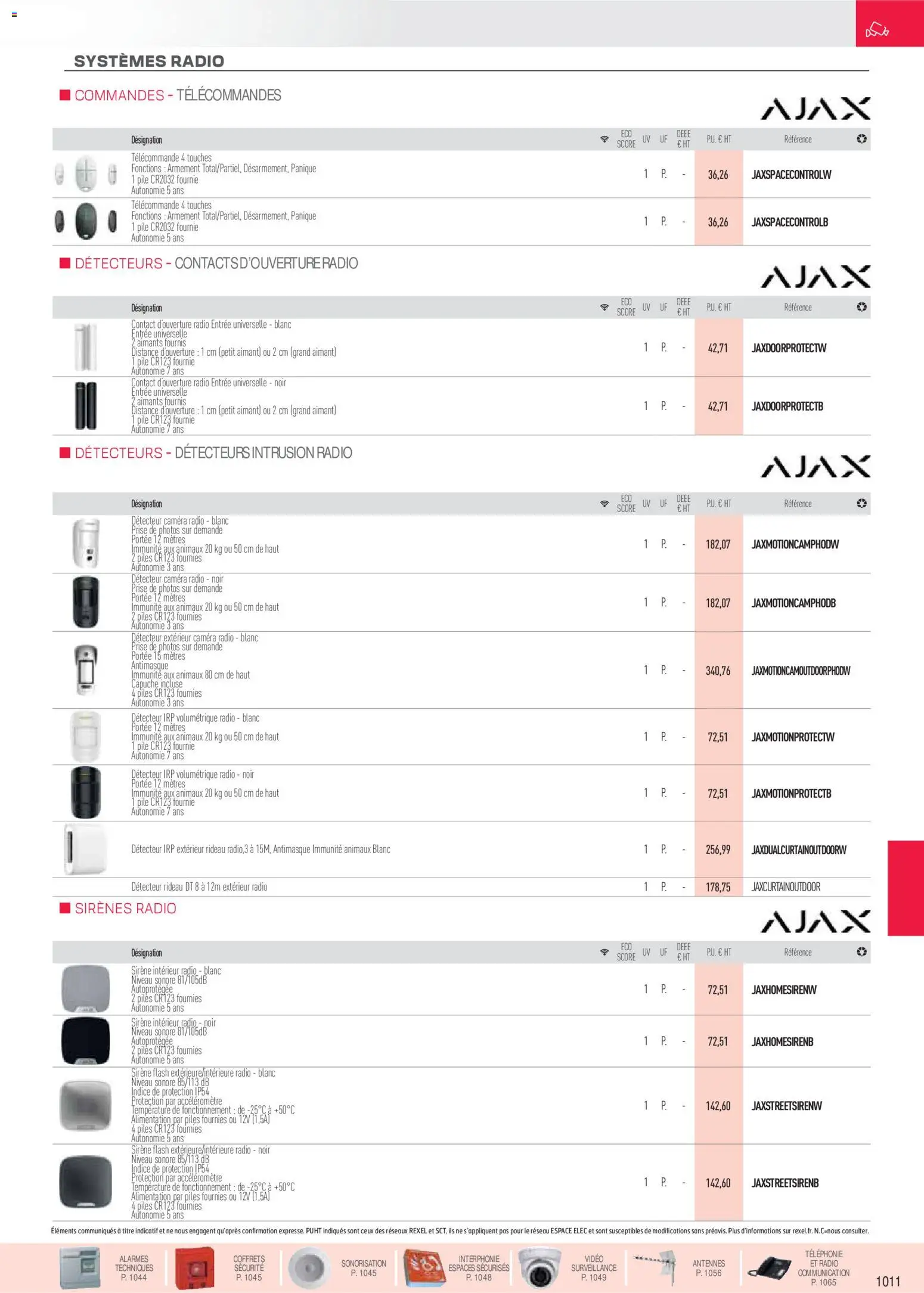 Prévisualisation de Brochure sécurité, communication du magasin Rexel formulaire valide 18/11/2025 - Vidéo, Ajax, Télécommande, Rideau, Aimant, Piles, Prise, Caméra