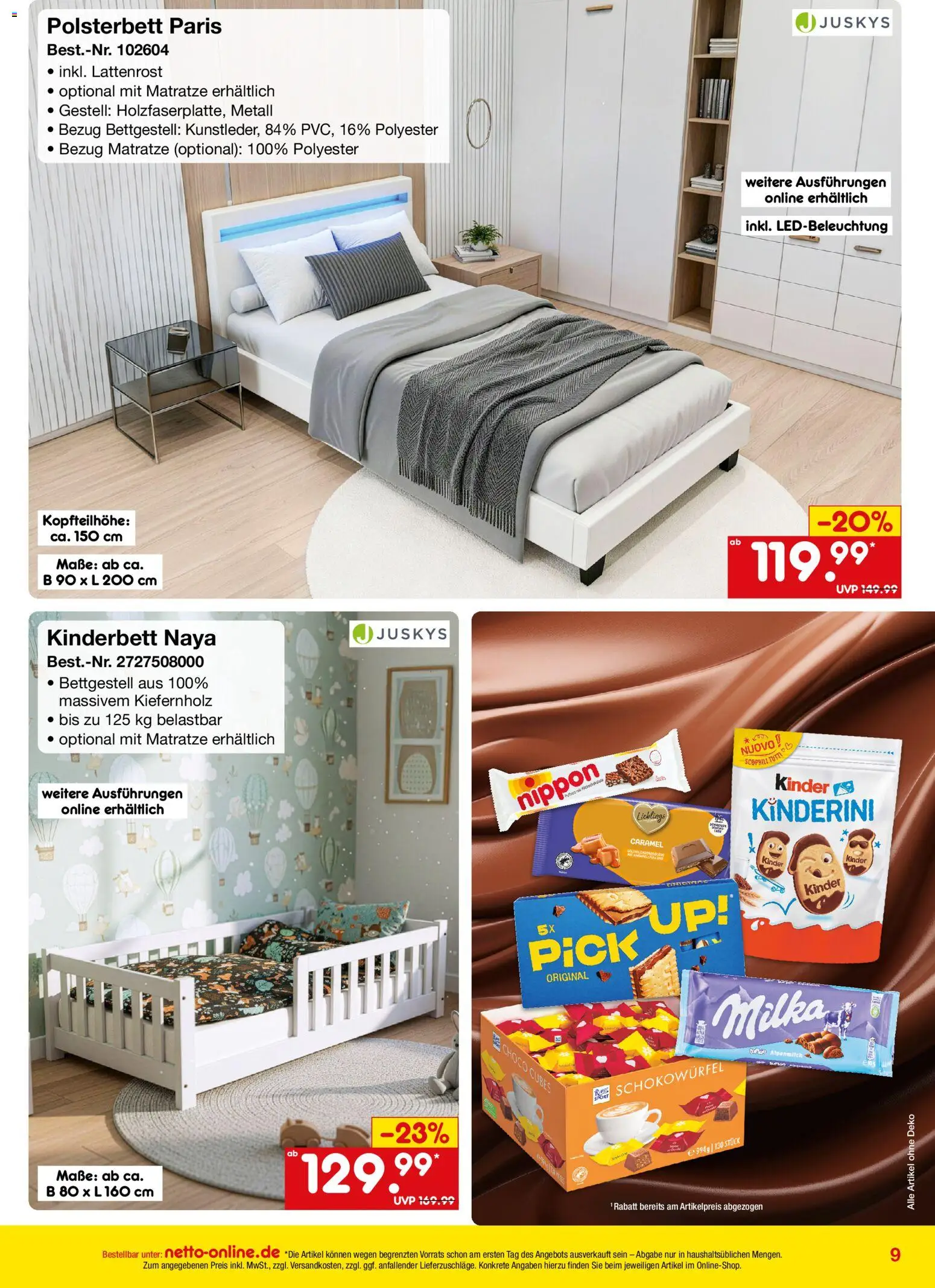 Vorschau von dem Prospekt des Geschäftes Netto Marken-Discount, gültig ab dem 01.10.2026 - Matratze, Milka, Lattenrost, Polsterbett