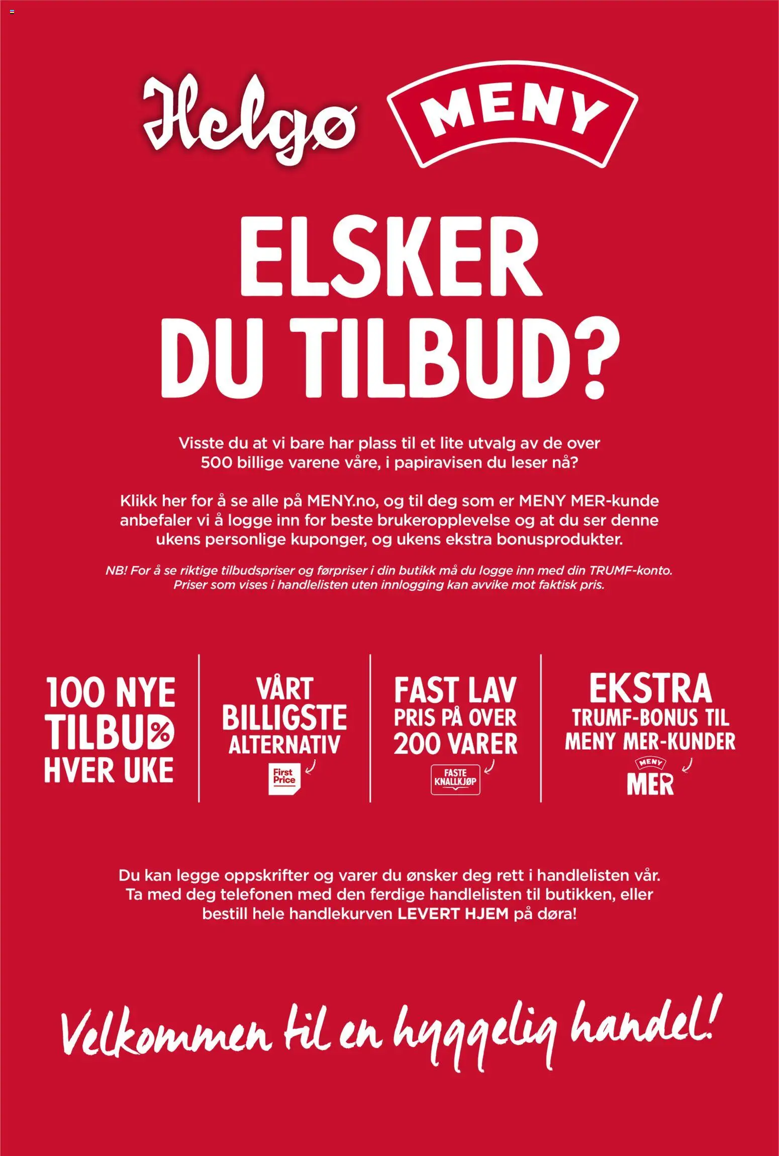 Forhåndsvis Meny Helgø kundeavis fra butikk Meny gyldig fra 12/10/2026
