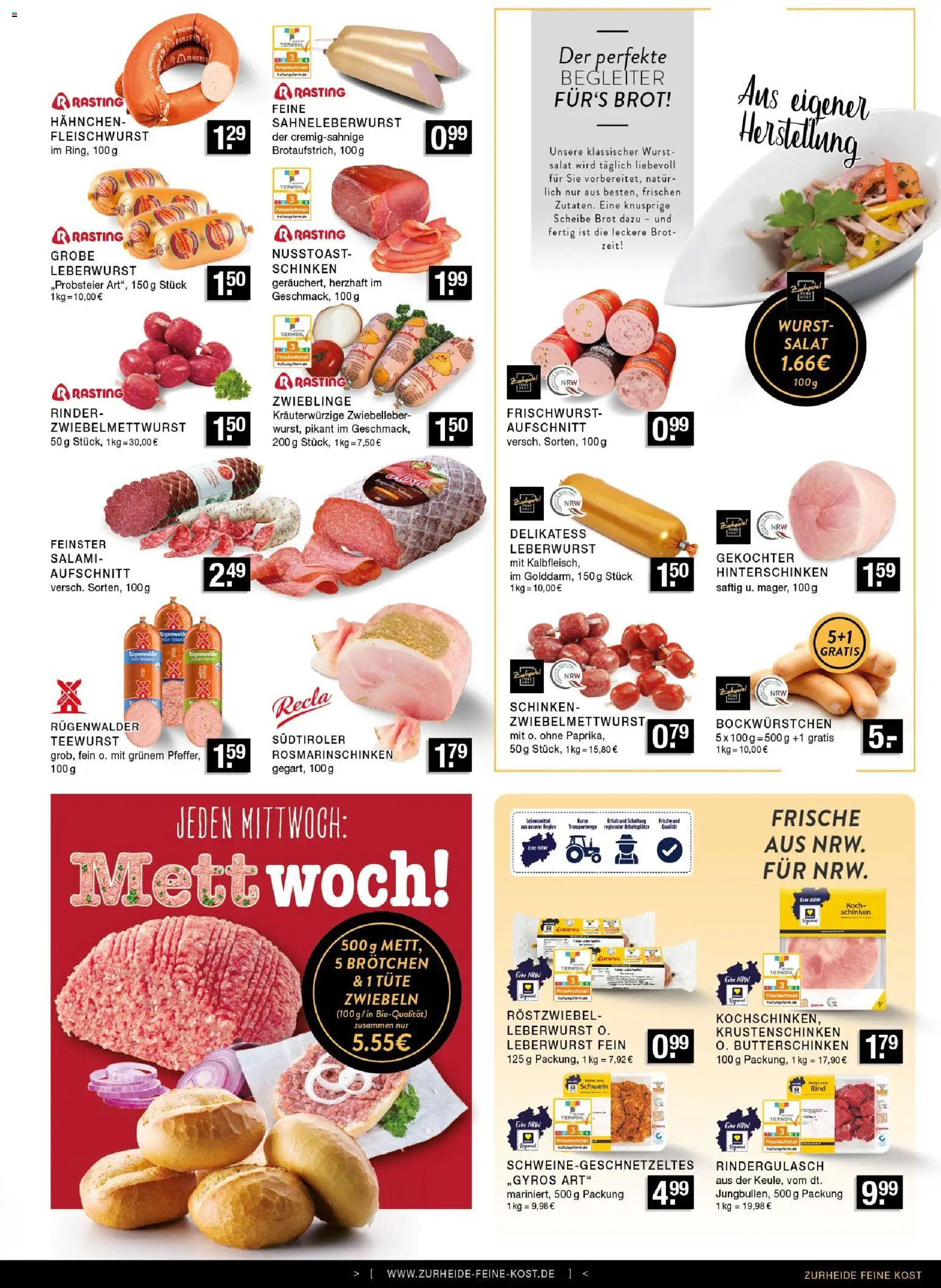 Vorschau von dem Prospekt des Geschäftes Edeka Zurheide, gültig ab dem 07.09.2026 - Wurst, Salat, Brot, Rindergulasch, Salami, Schinken, Zwiebeln, Hahnchen