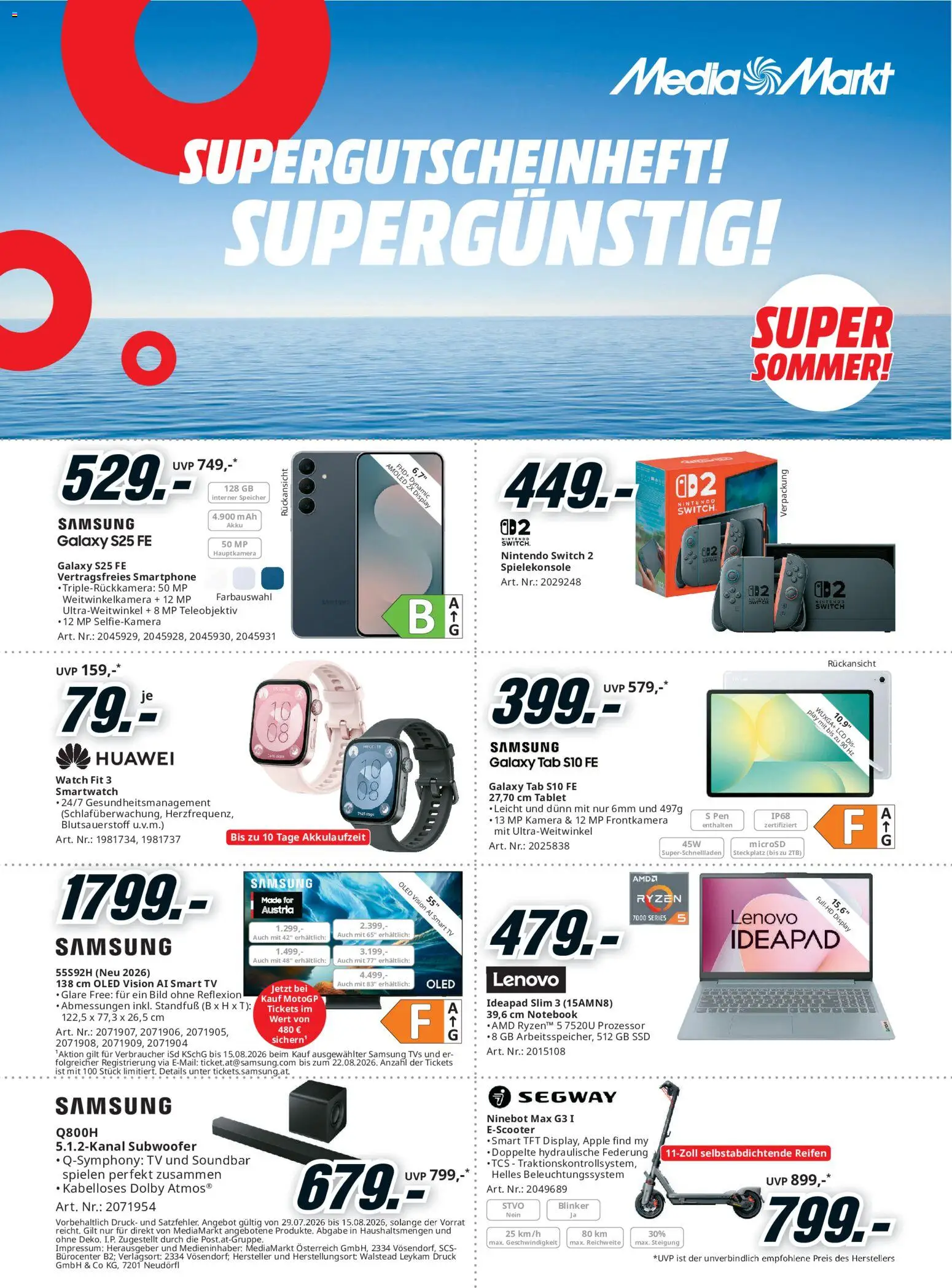 Vorschau der Angebote: Media Markt Media Markt Angebote gültig ab 29.07.2026 - Apple, Samsung, Smartwatch, Tablet, TV, Smartphone, Kamera