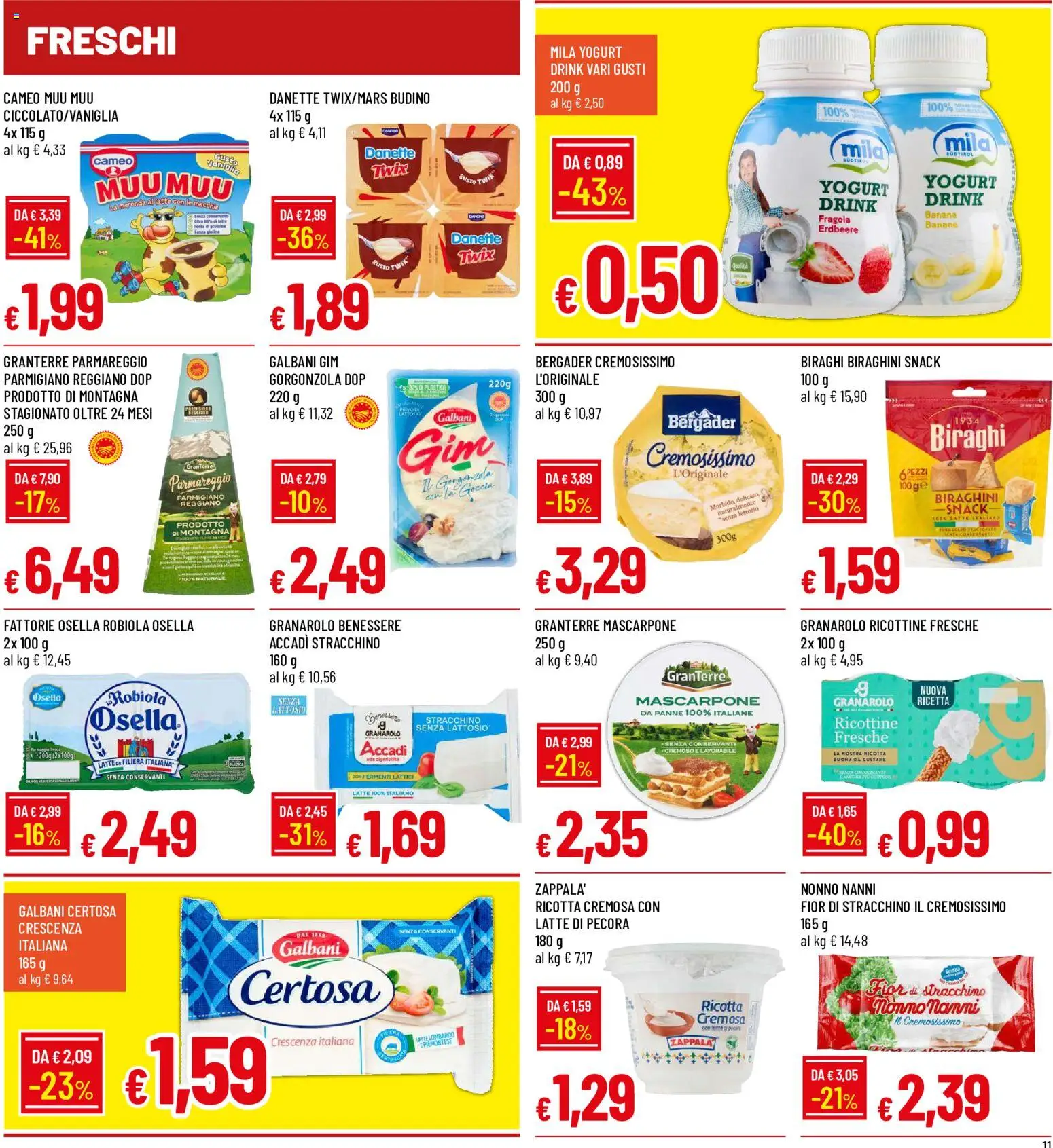 Anteprima dell'opuscolo Famila volantino Iper dal negozio Famila valido da 29/10/2026 - Gorgonzola, Yogurt, Mascarpone, Stracchino, Robiola, Budino, Banane, Crescenza