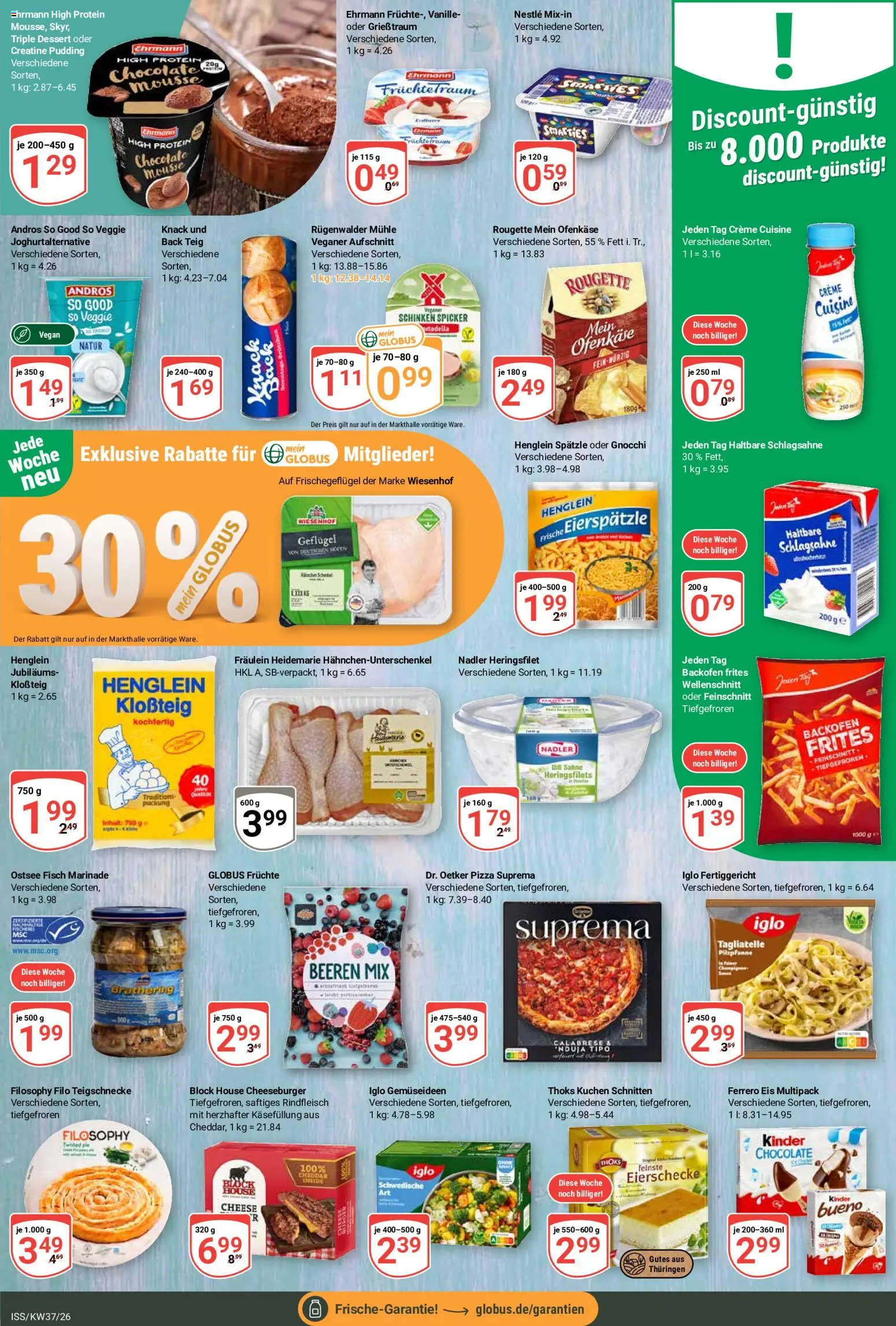 Vorschau von dem Prospekt des Geschäftes Globus, gültig ab dem 07.09.2026 - Pizza, Gnocchi, Fisch, Schlagsahne, Dill, Mühle, Smarties, Iglo