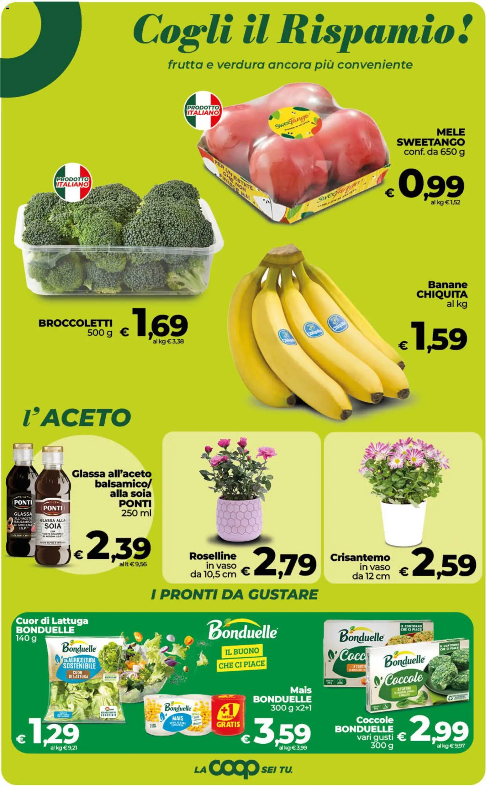 Anteprima dell'opuscolo COOP volantino Superstore Sicilia dal negozio COOP valido da 23/10/2026 - Frutta, Mais, Lattuga, Mele, Broccoletti, Vaso, Aceto, Banane
