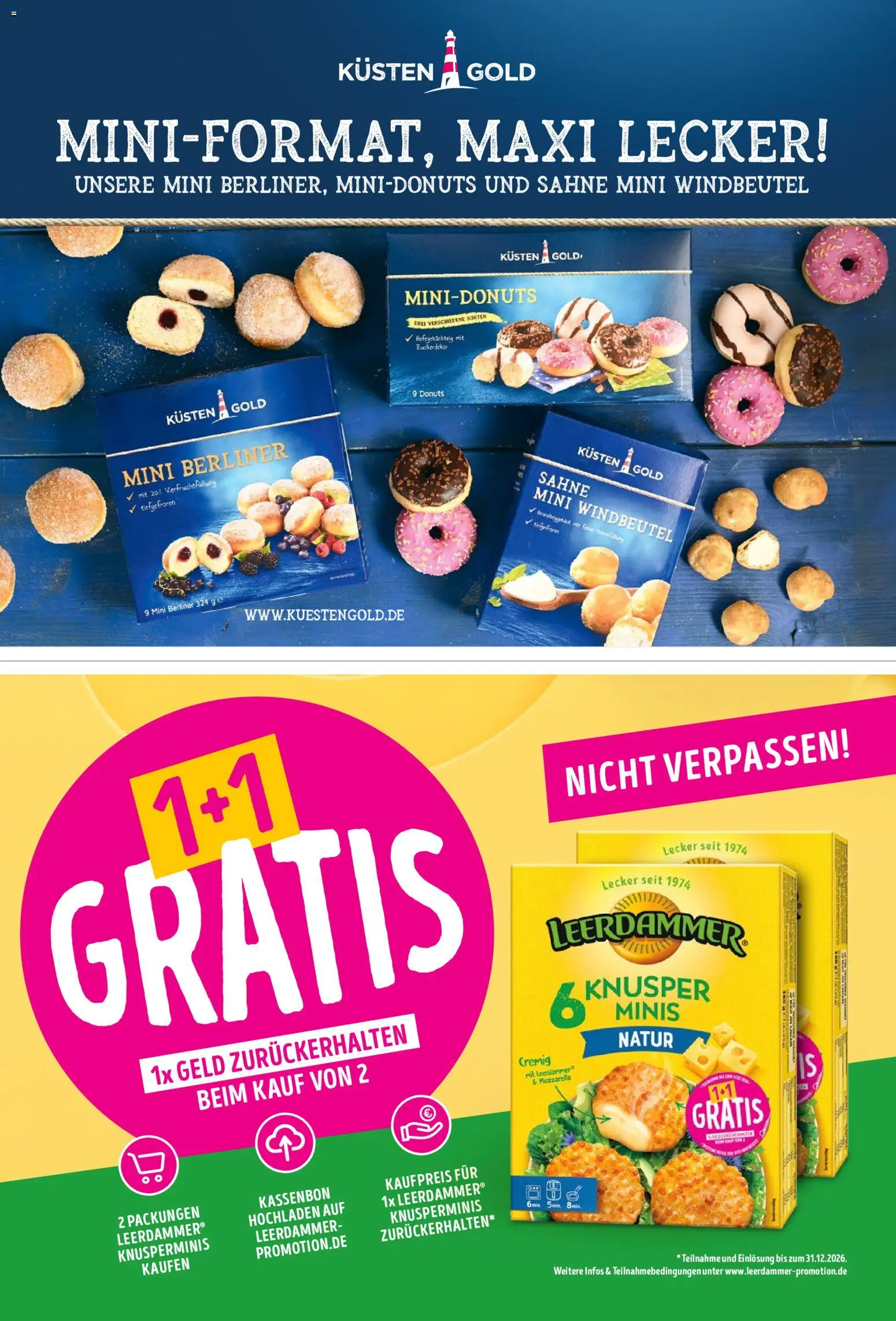 Vorschau von dem Prospekt des Geschäftes Combi, gültig ab dem 01.11.2026 - Donuts, Mozzarella, Berliner, Sahne, Leerdammer