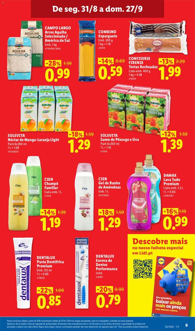 Novo folheto Lidl a partir de 31/08