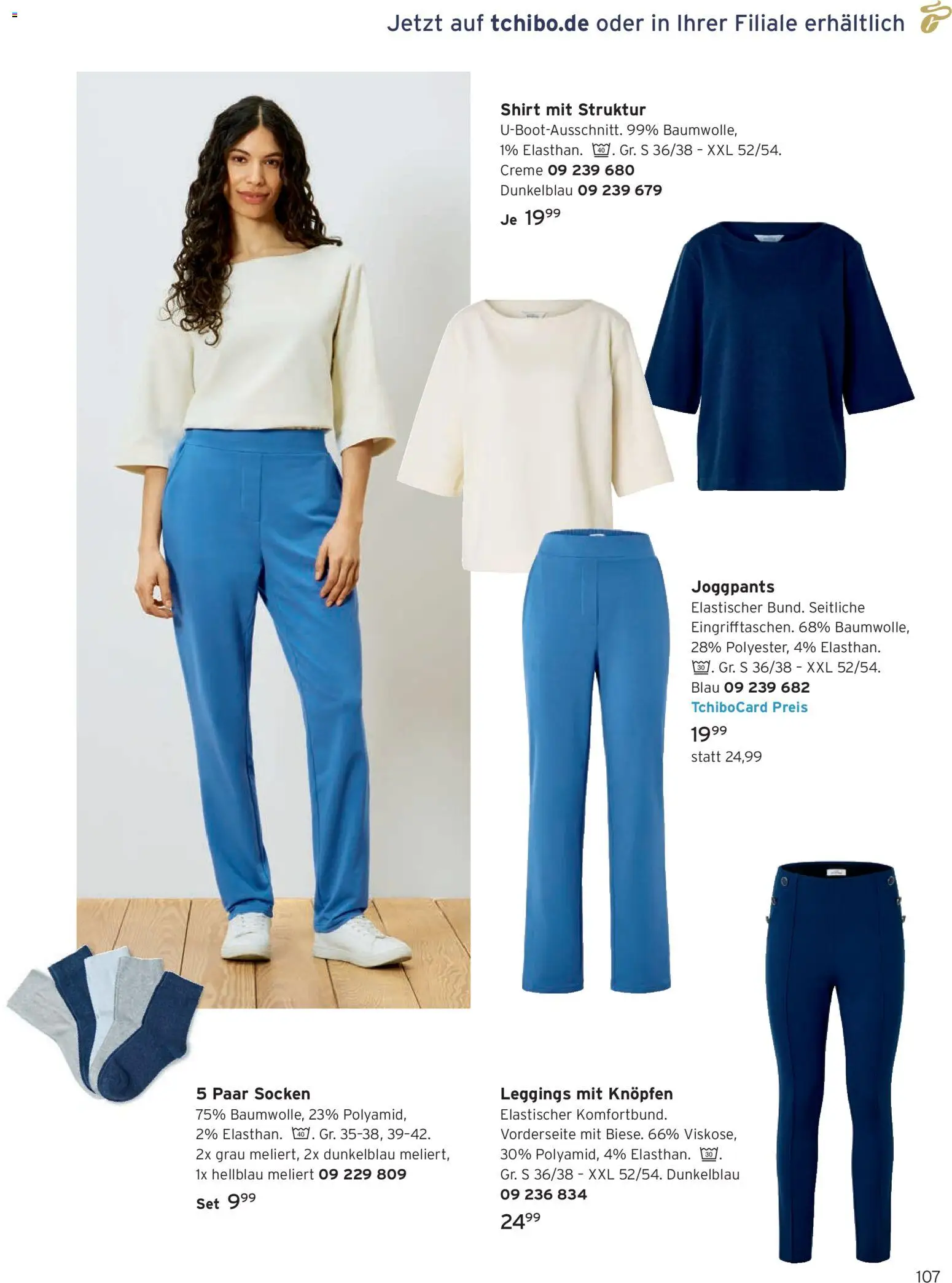 Vorschau von dem Prospekt des Geschäftes Tchibo, gültig ab dem 01.09.2026 - Leggings, Socken, Shirt, Creme