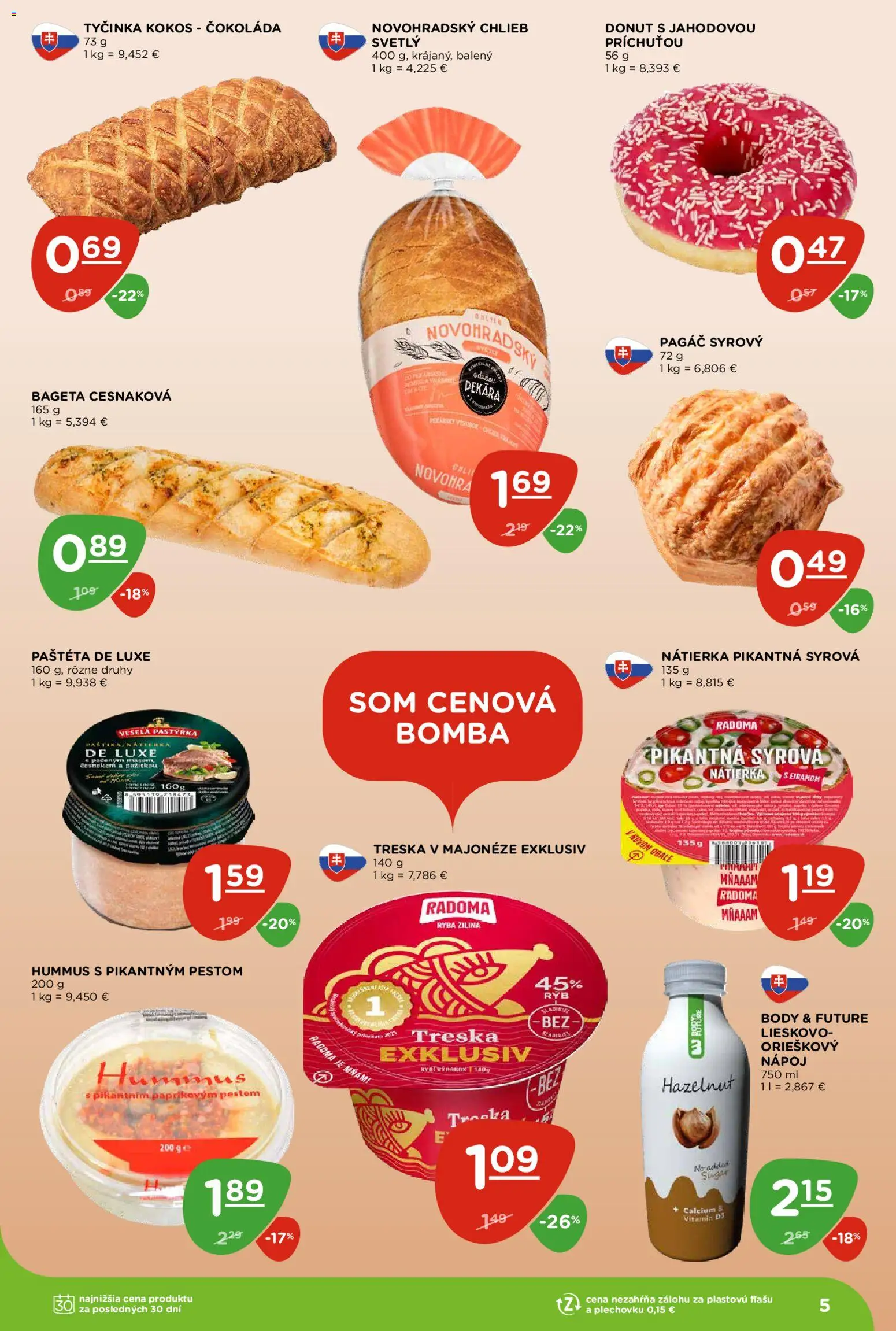 Náhľad Terno letáku platného od 22.10.2026 - Čokoláda, Ryba, Chlieb, Treska, Kokos, Hummus, Bageta, Nátierka