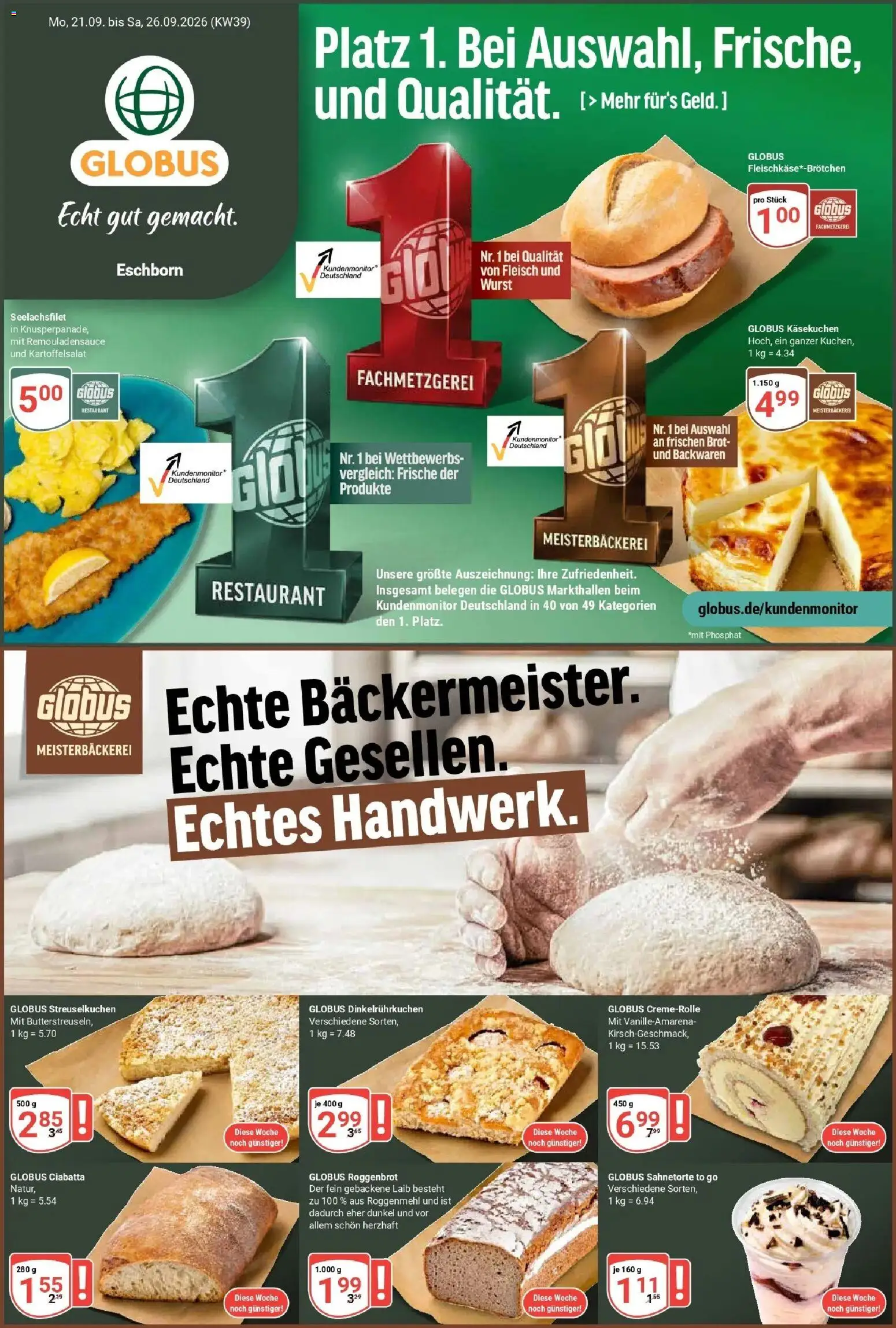 Vorschau von dem Prospekt des Geschäftes Globus, gültig ab dem 21.09.2026