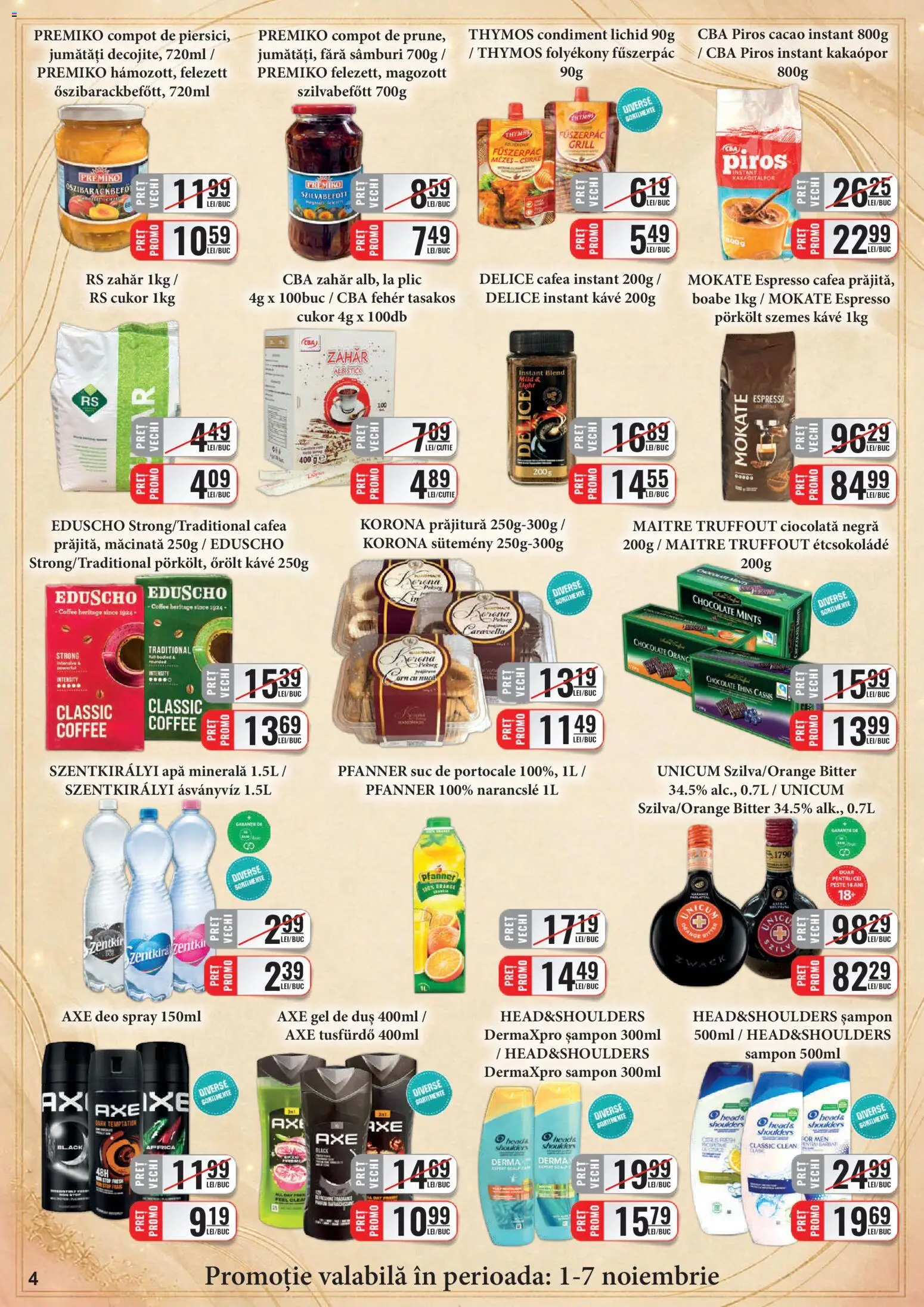 Previzualizarea de cataloage: CBA CBA Catalog C+C valabil de la 01.11.2026 - Cafea, Prăjitură, Grill, Zahăr, Apa minerala, Duș, Deo spray, Maitre truffout