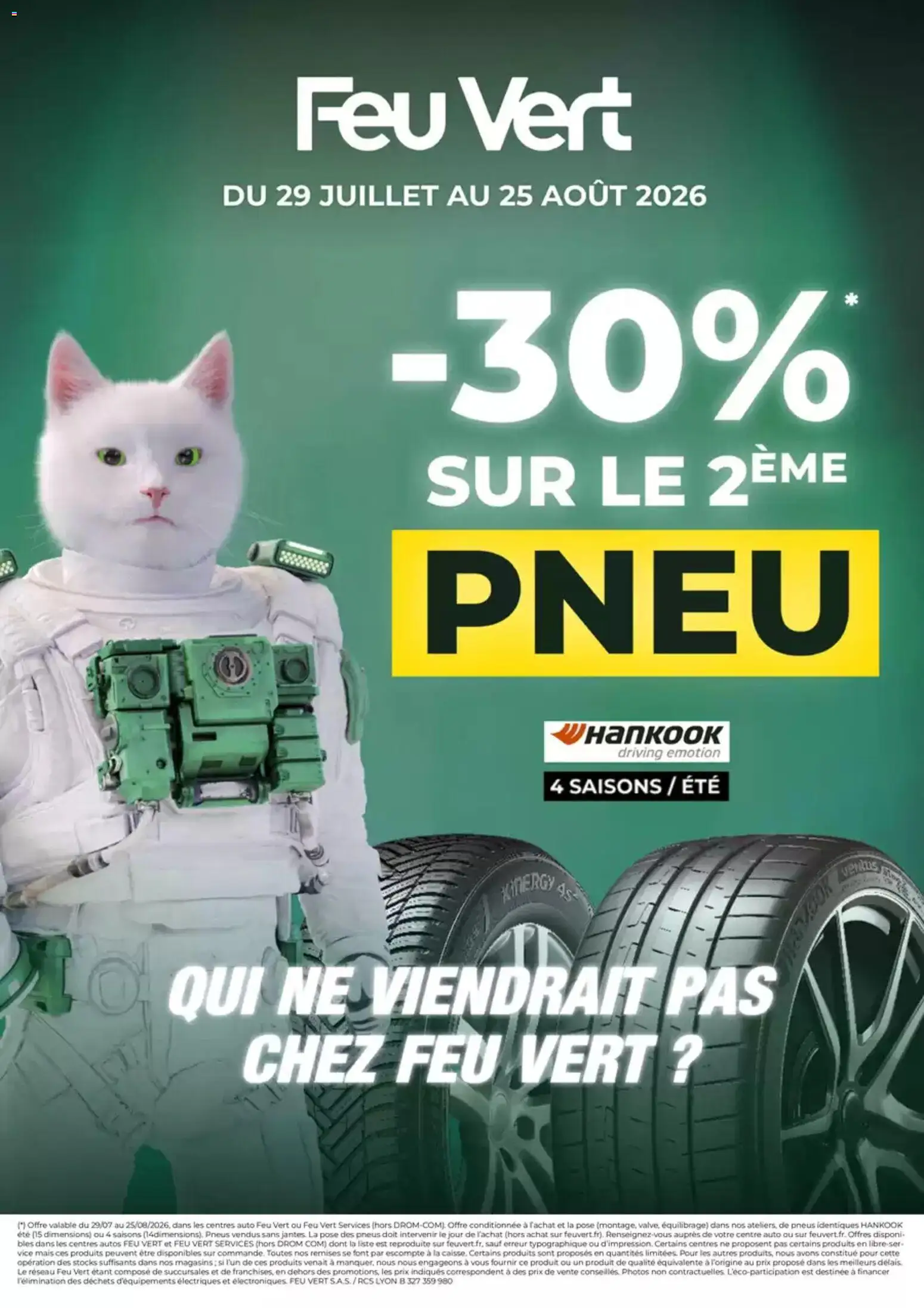 Prévisualisation de Feu Vert catalogue du magasin Feu Vert formulaire valide 29/07/2026 - Pneus, Mais
