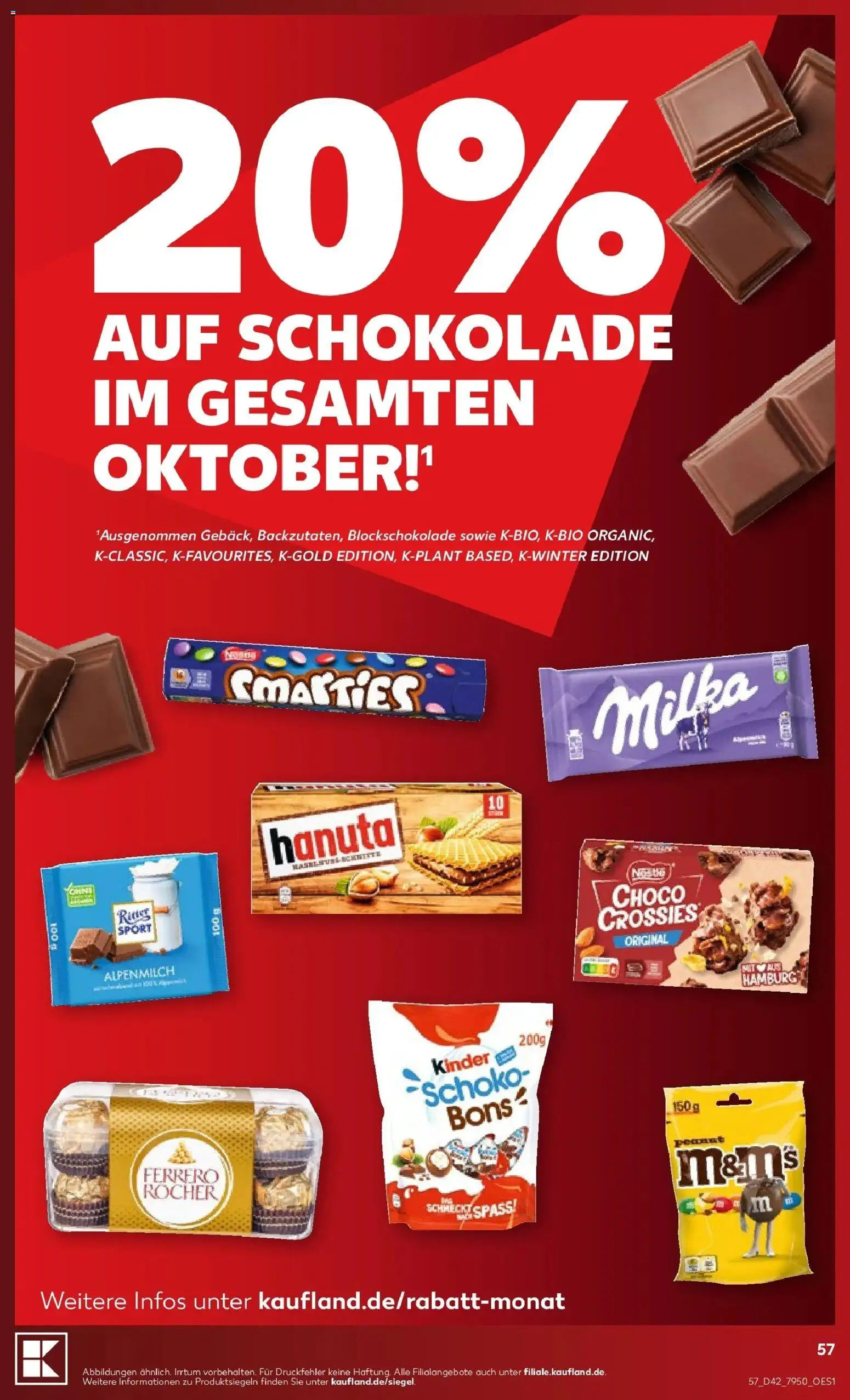 Vorschau von dem Prospekt des Geschäftes Kaufland, gültig ab dem 12.10.2026 - Schokolade, Milka, M&M's