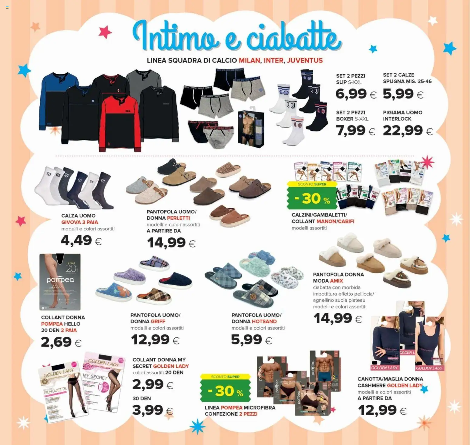 Anteprima dell'opuscolo Oasi volantino dal negozio Oasi valido da 22/10/2026 - Boxer, Ciabatte, Intimo, Pigiama, Collant, Spugna, Slip