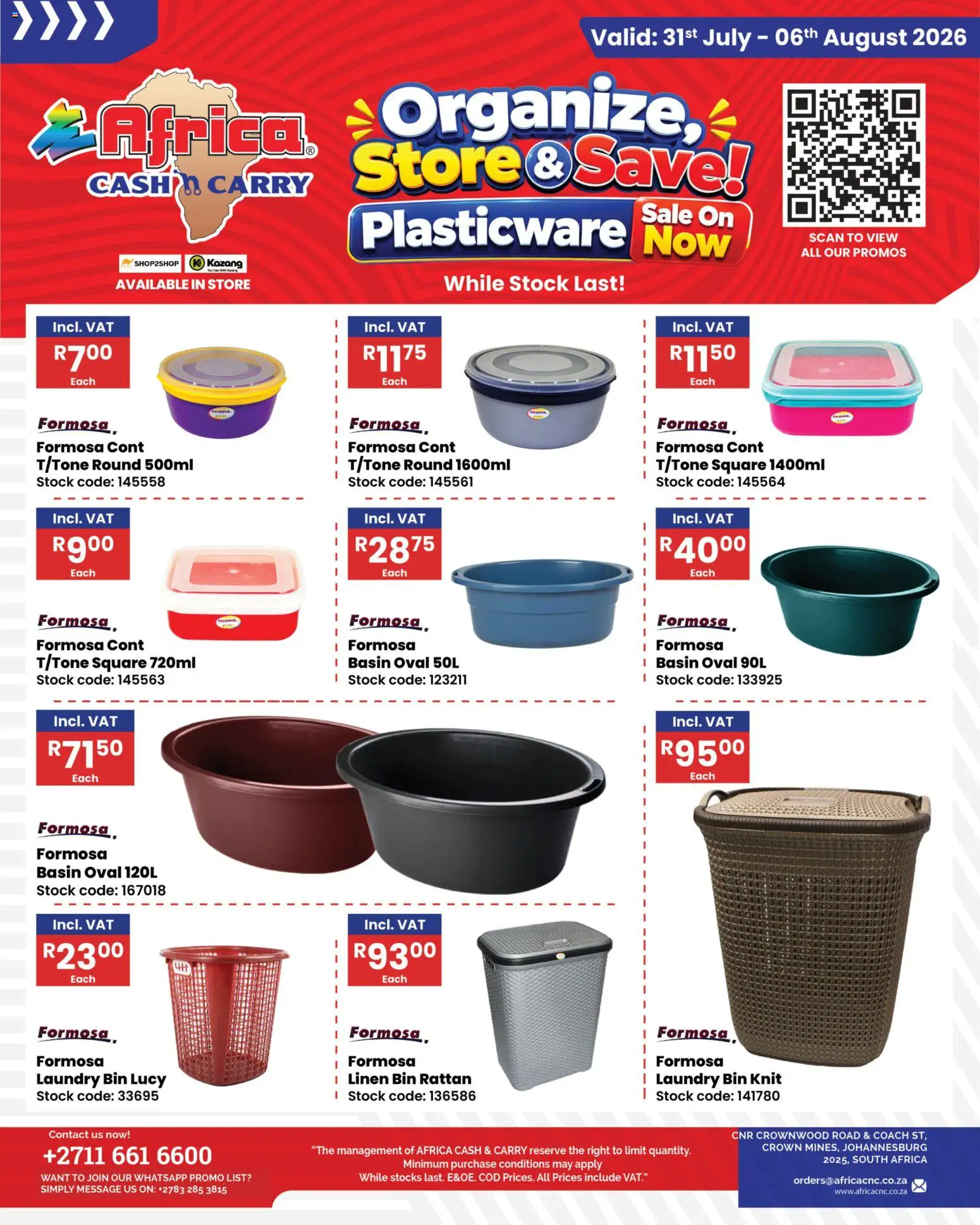 Preview of Africa Cash & Carry flyer valid from 31/07/2026 - Basin, Stock