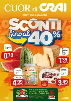Anteprima dell'opuscolo CRAI volantino Cuor di Crai Valmontone dal negozio CRAI valido da 11/06/2026