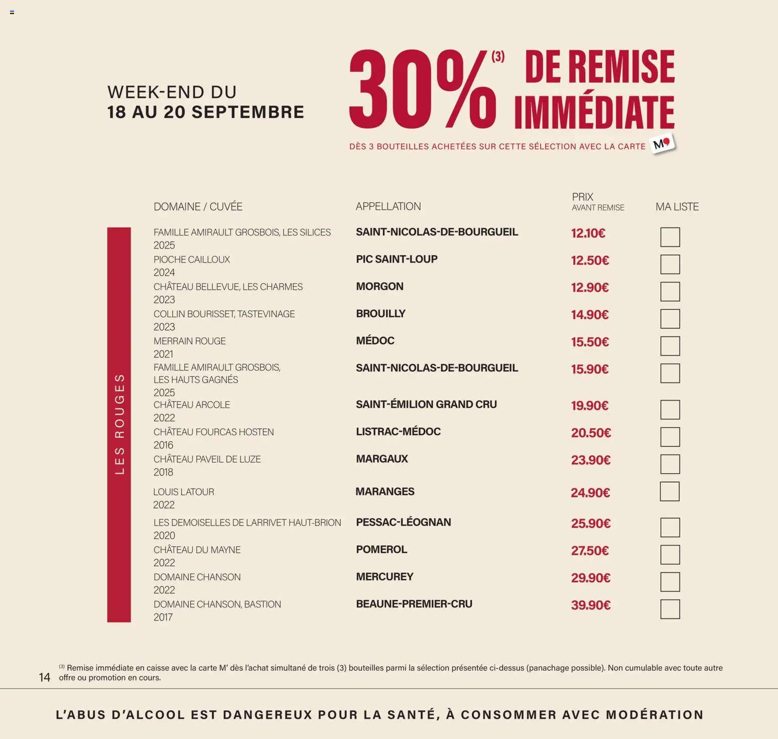 Prévisualisation de Monoprix - Calendrier foire aux vins du magasin Monoprix formulaire valide 11/09/2026 - Brouilly