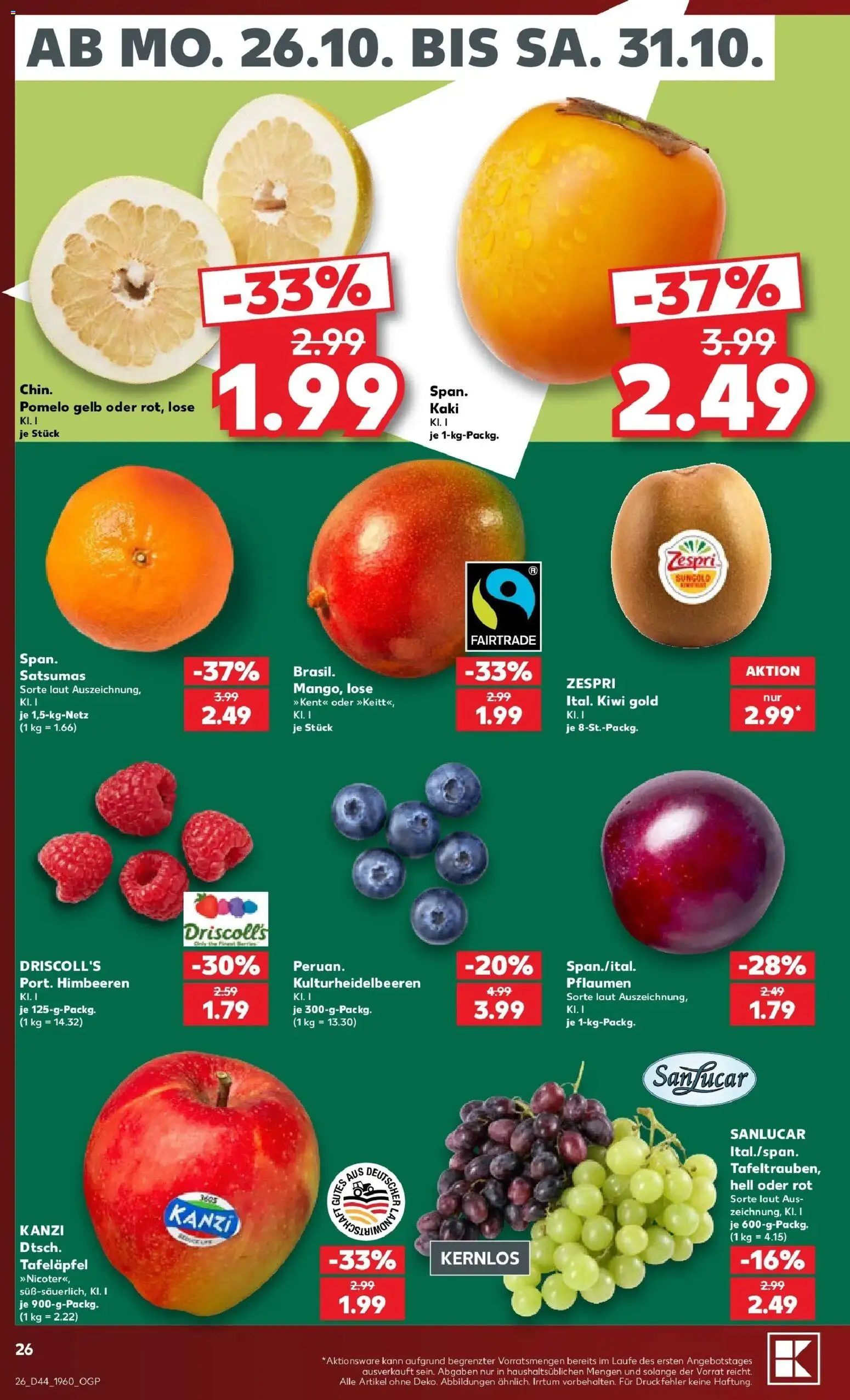 Vorschau von dem Prospekt des Geschäftes Kaufland, gültig ab dem 26.10.2026
