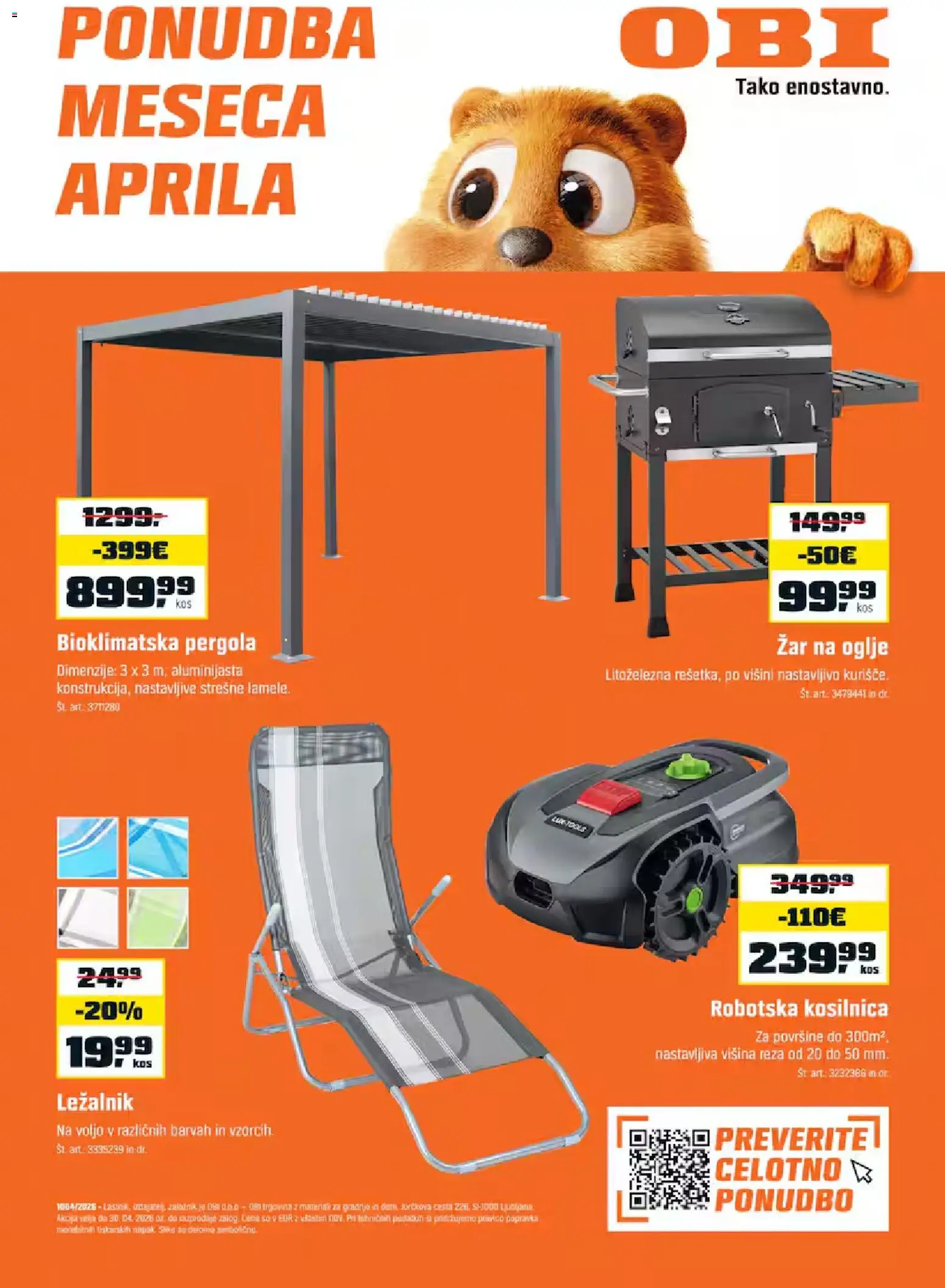 Predogled kataloga iz trgovine OBI veljaven od 07.04.2026 - Robotska kosilnica, Kosilnica, Ležalnik, Zar