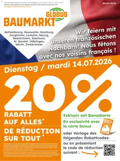 Vorschau von dem Prospekt des Geschäftes Globus Baumarkt, gültig ab dem 14.07.2026