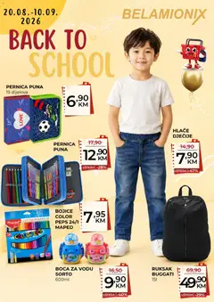 Pregled letka Belamionix Back to school trgovine Belamionix vrijedi od 20.08.2026