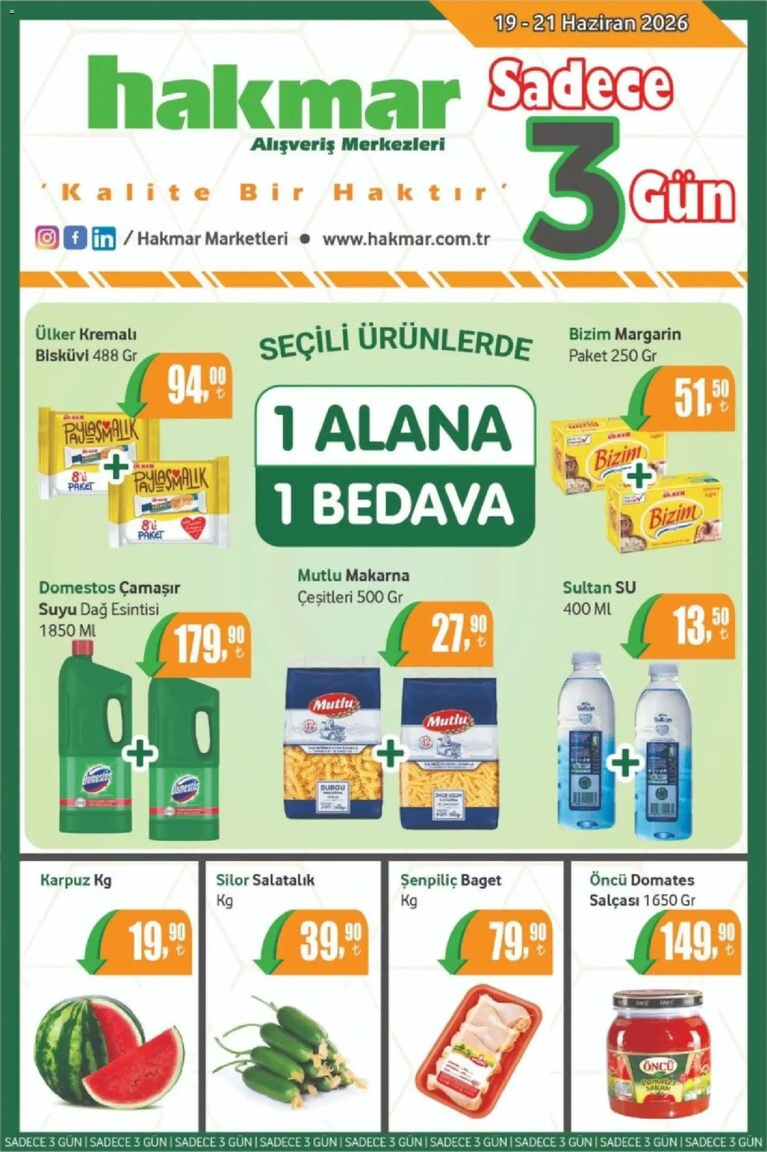 Hakmar Hakmar - Katalog Sadece 3 Gün 19.06.2026 - Broşürünün önizlemesi