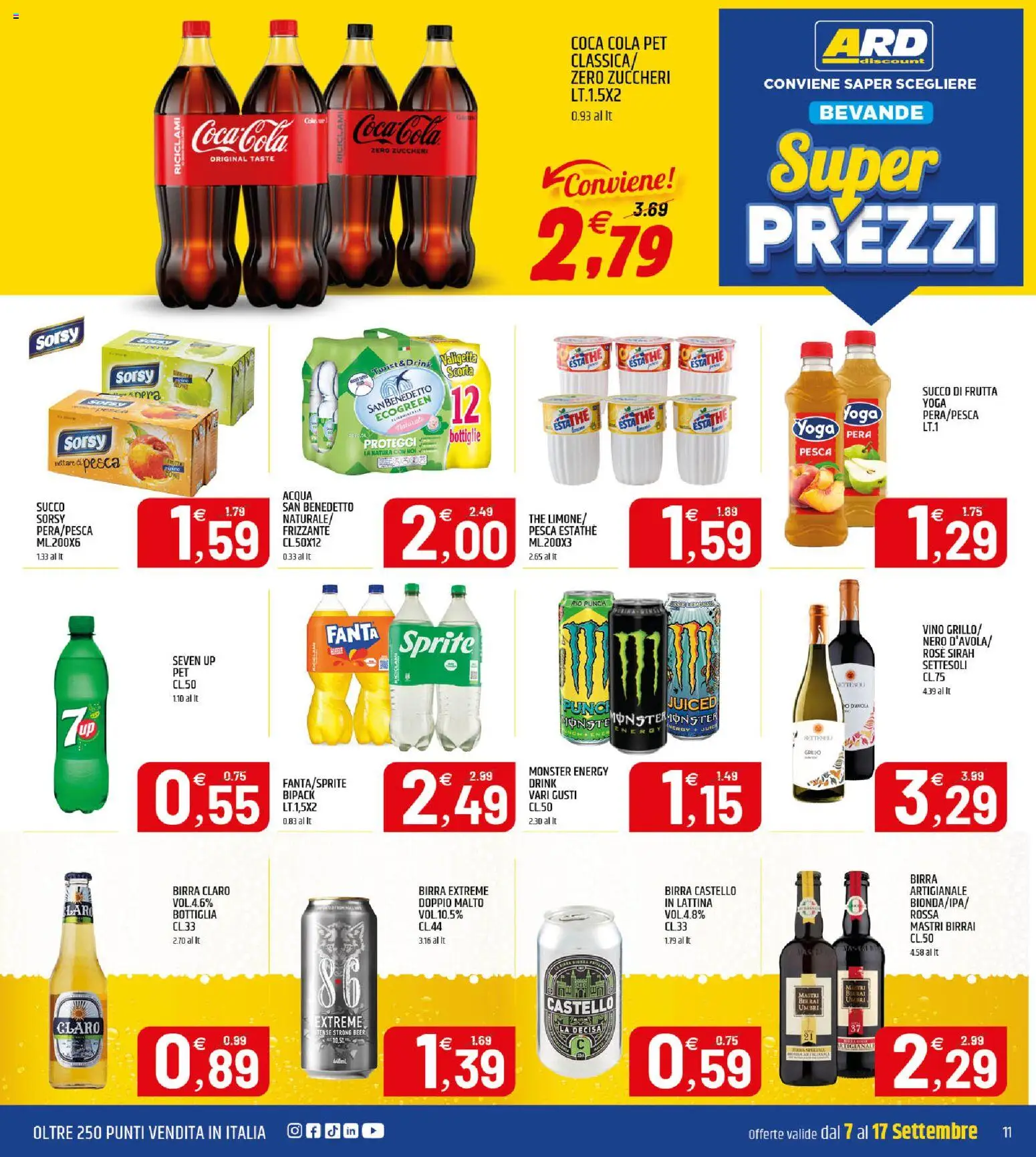 Anteprima dell'opuscolo ARD Discount volantino dal negozio ARD Discount valido da 07/09/2026 - The, Birra, Pera, Fanta, Bottiglia, Sprite, Bevande, Succo di frutta