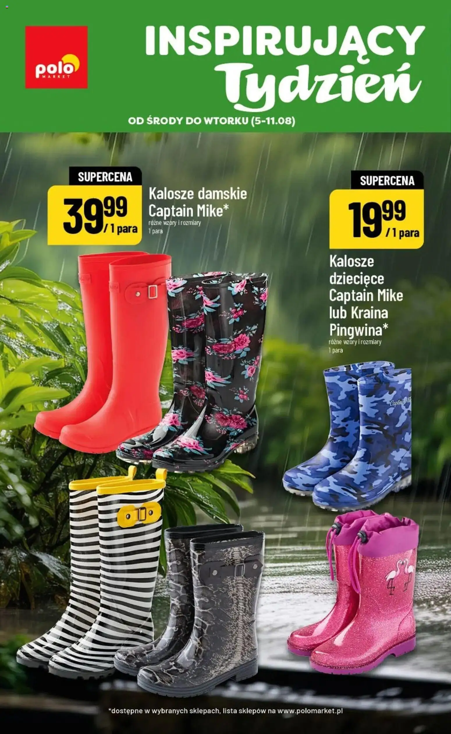 Pogląd gazetki "POLOmarket gazetka - Inspirujący Tydzień" ze sklepu POLOmarket ważnej od 05.08.2026 - Kalosze damskie, Kalosze