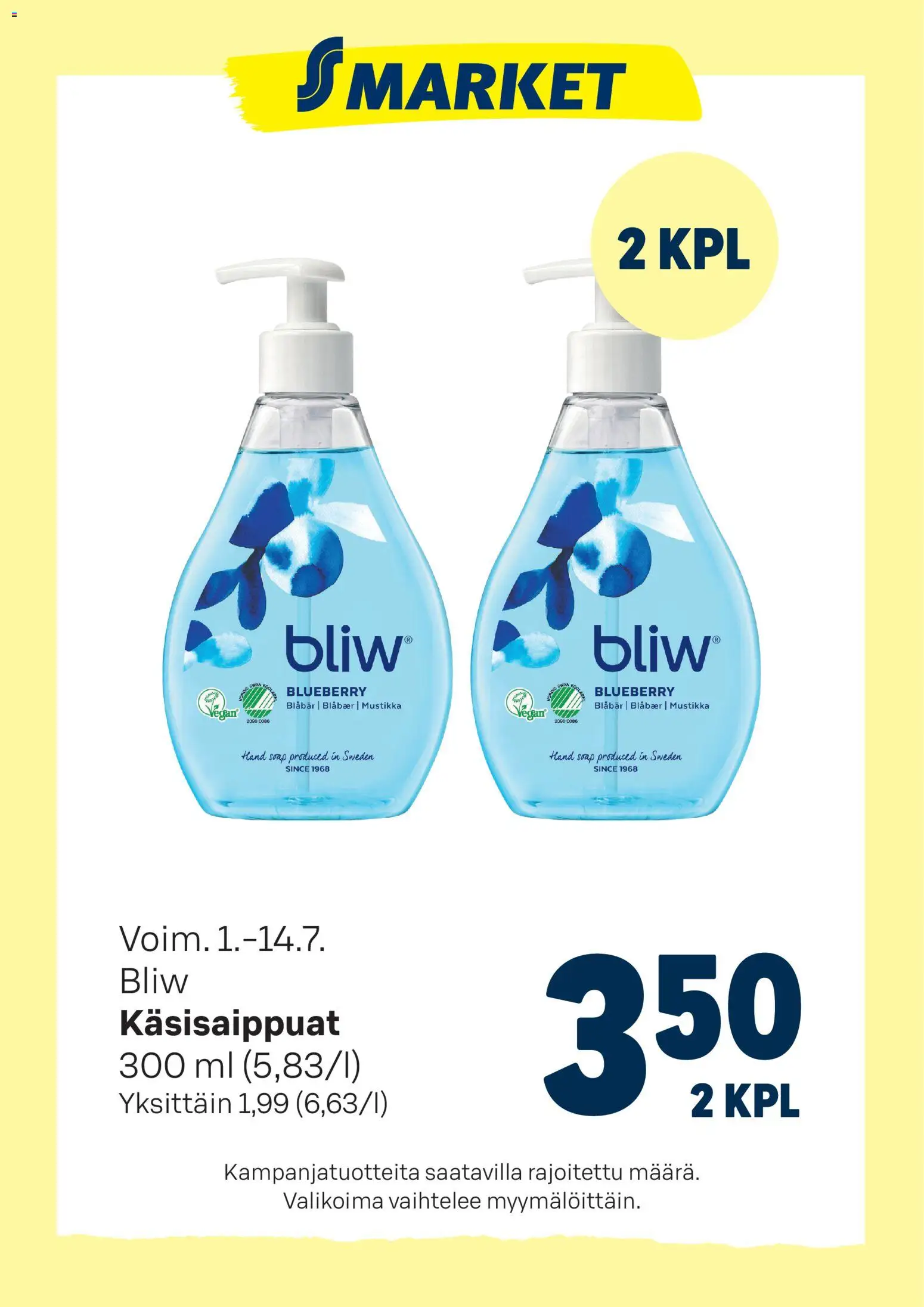 Kaupan S-market S-market tarjoukset Bliw esikatselu, voimassa 01/07/2026