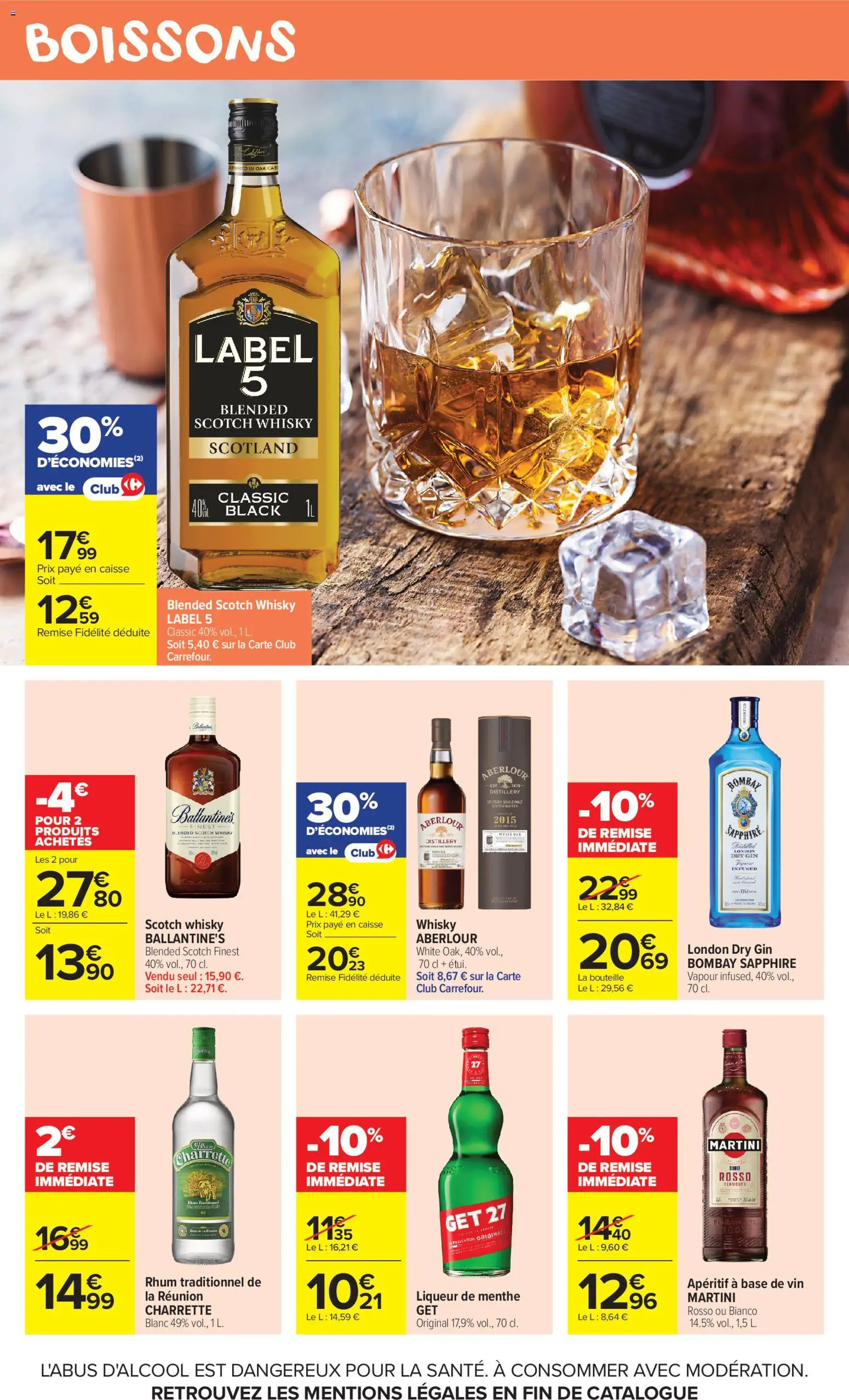 Prévisualisation de Carrefour Market catalogue du magasin Carrefour Market formulaire valide 27/10/2026 - Whisky, Rhum, Gin, Menthe, Bouteille, Liqueur, Boissons, Scotch whisky label 5