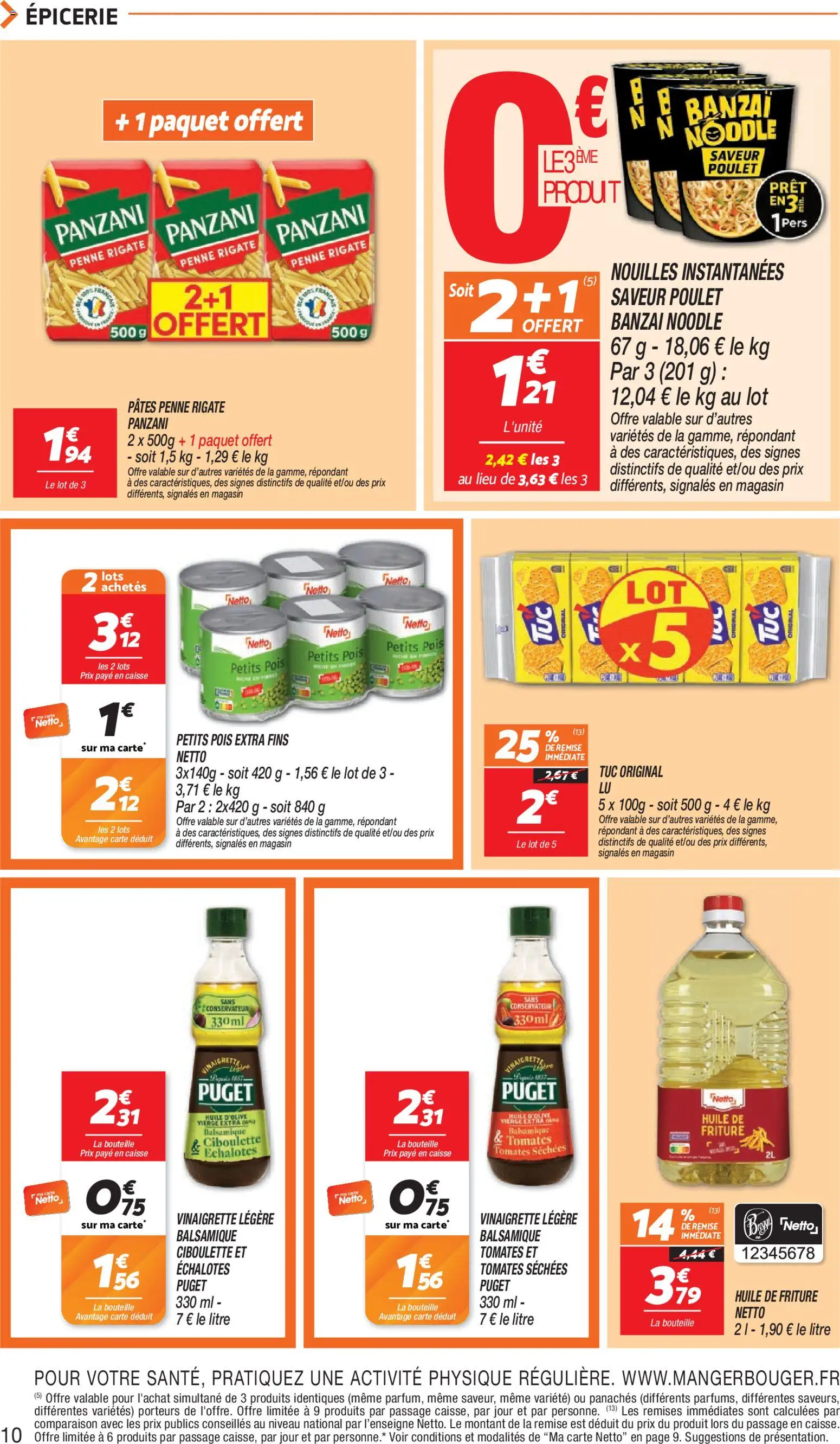 Prévisualisation de Netto 80% sur tous sun du magasin Netto formulaire valide 15/09/2026 - Poulet, Pâtes, Vinaigrette, Nouilles, Échalotes, Nouilles instantanées, Tomates séchées, Huile de friture