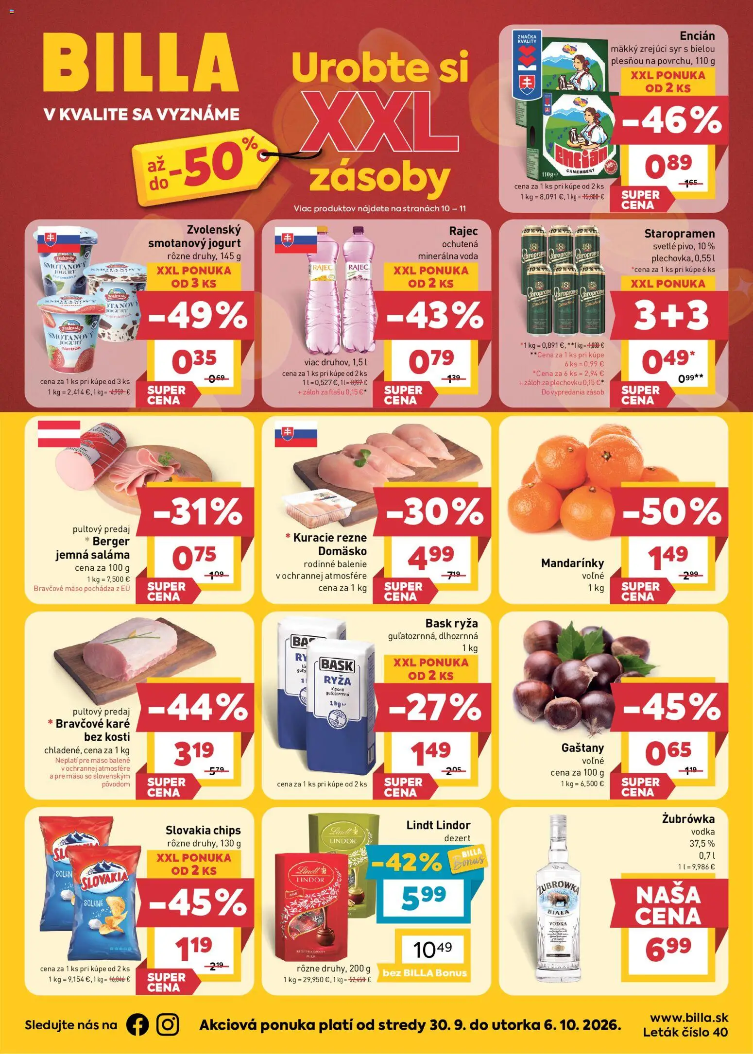 Náhľad Billa letáku platného od 30.09.2026